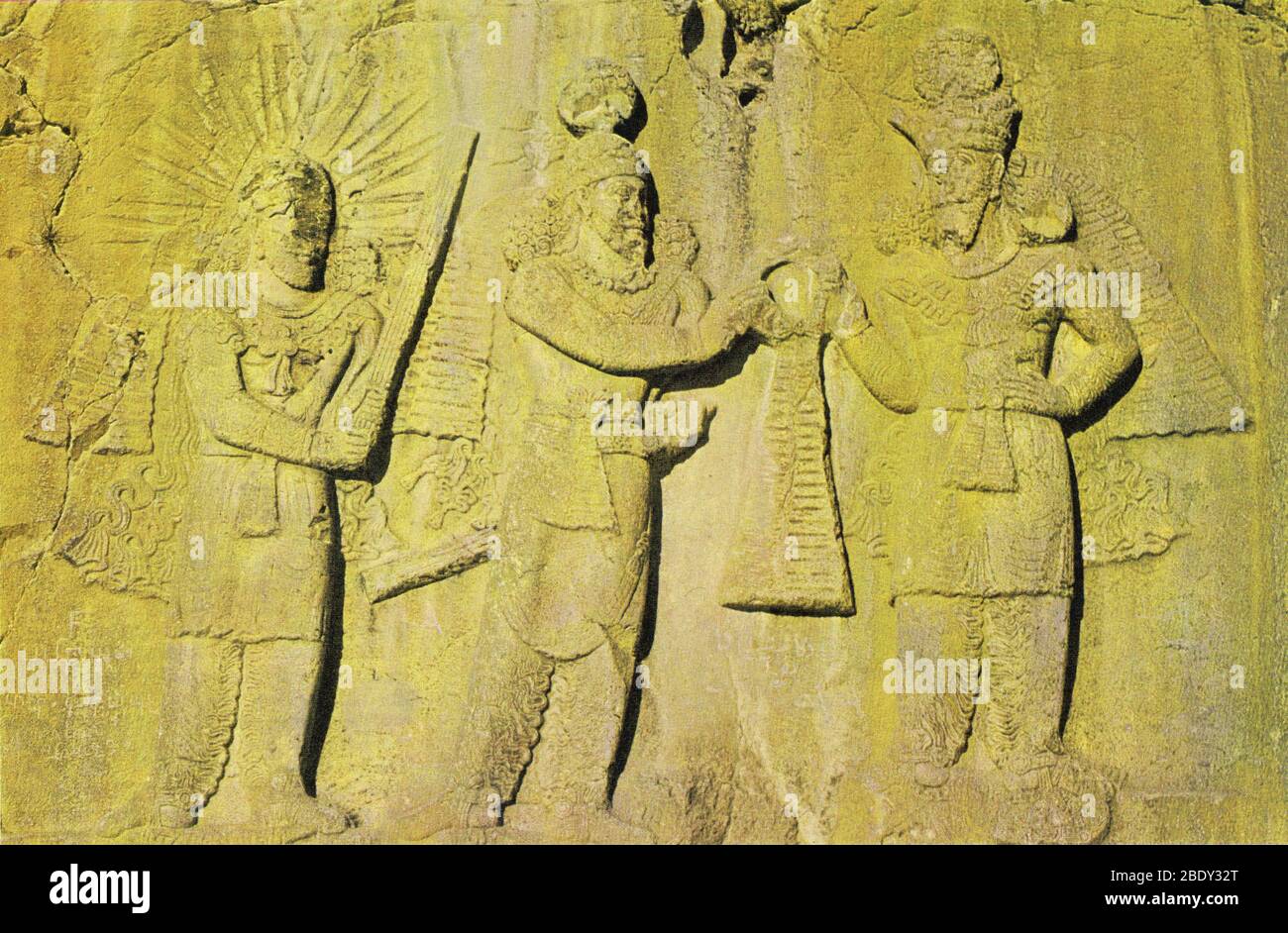 Ohrmazd, King Ardeshir II et Mithra Banque D'Images