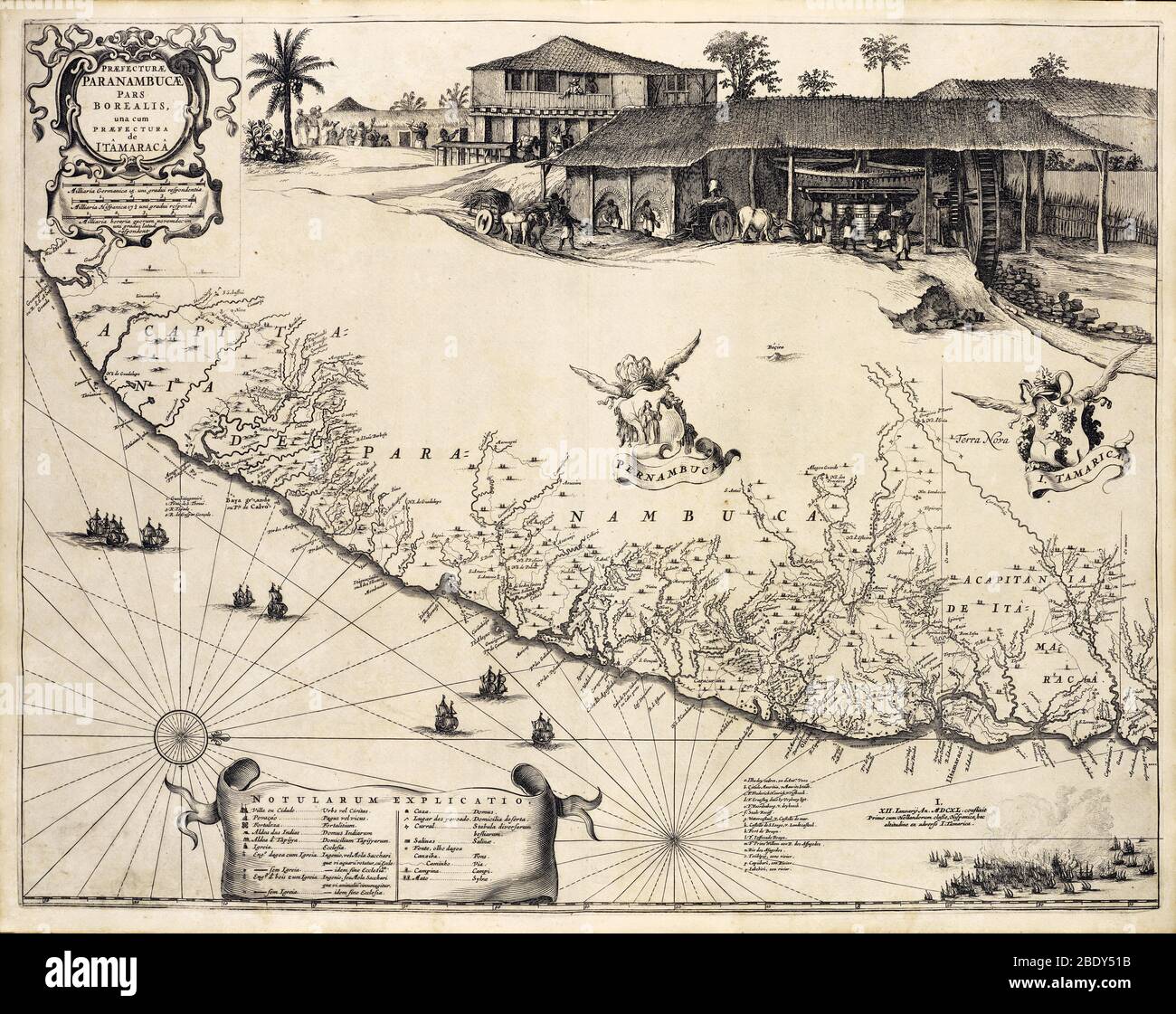 Brésil littoral, Industrie du sucre, 1647 Banque D'Images