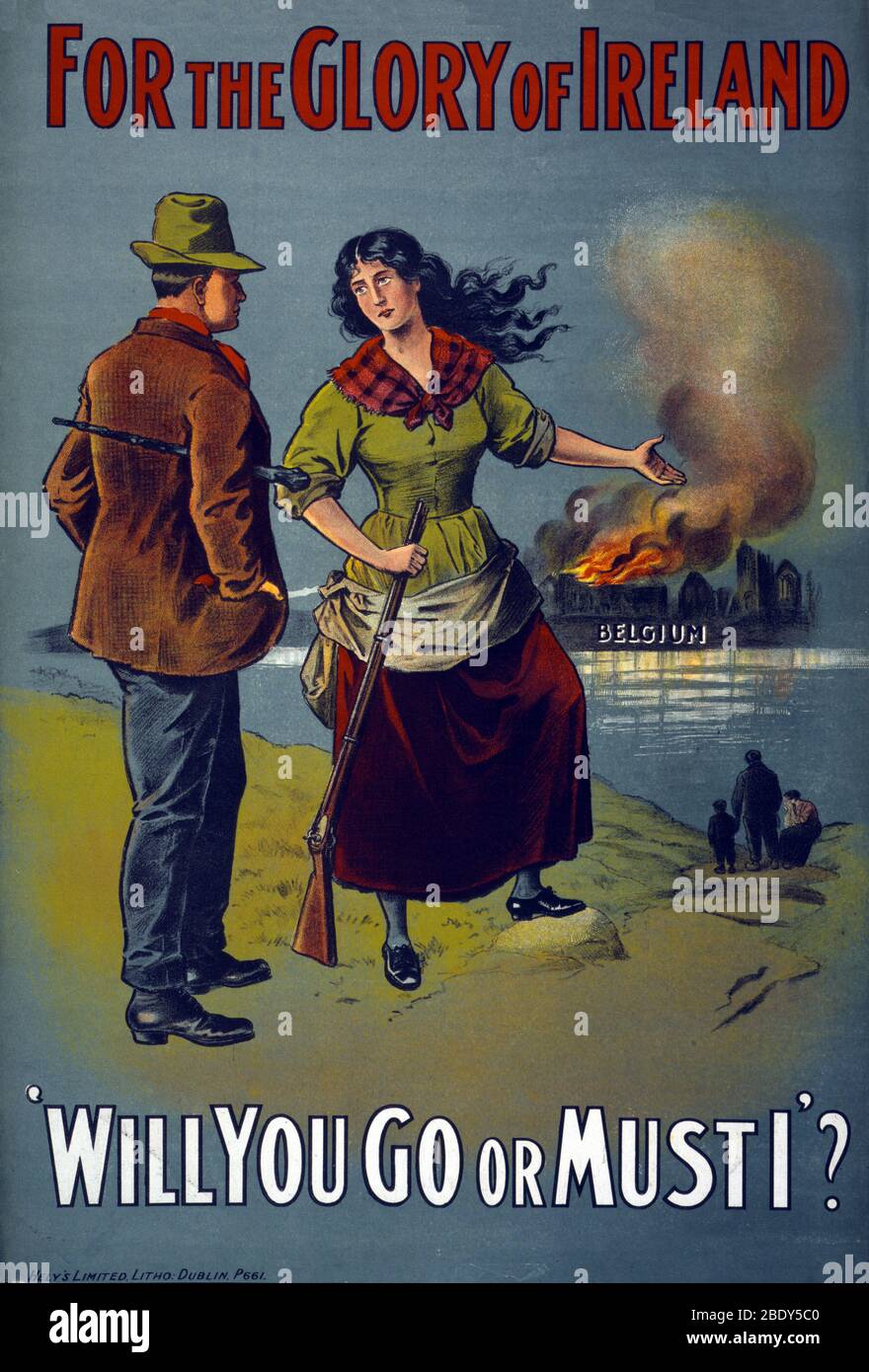 WWI, affiche de recrutement irlandaise Banque D'Images WWI, affiche de recrutement irlandaise Banque D'Images