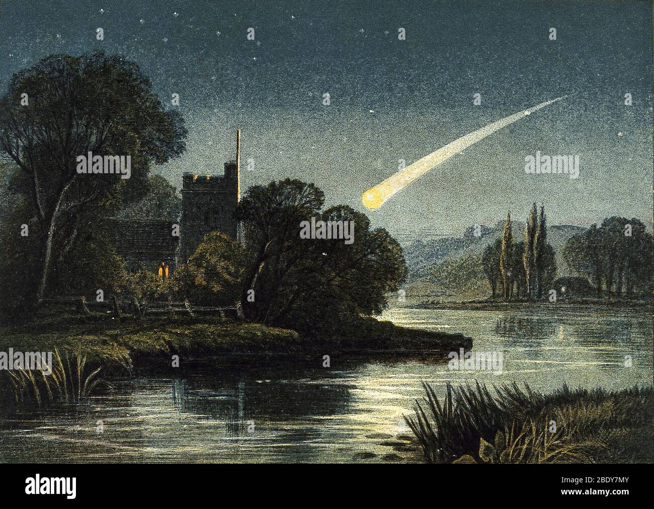 Meteor dans Night Sky, 1868 Banque D'Images