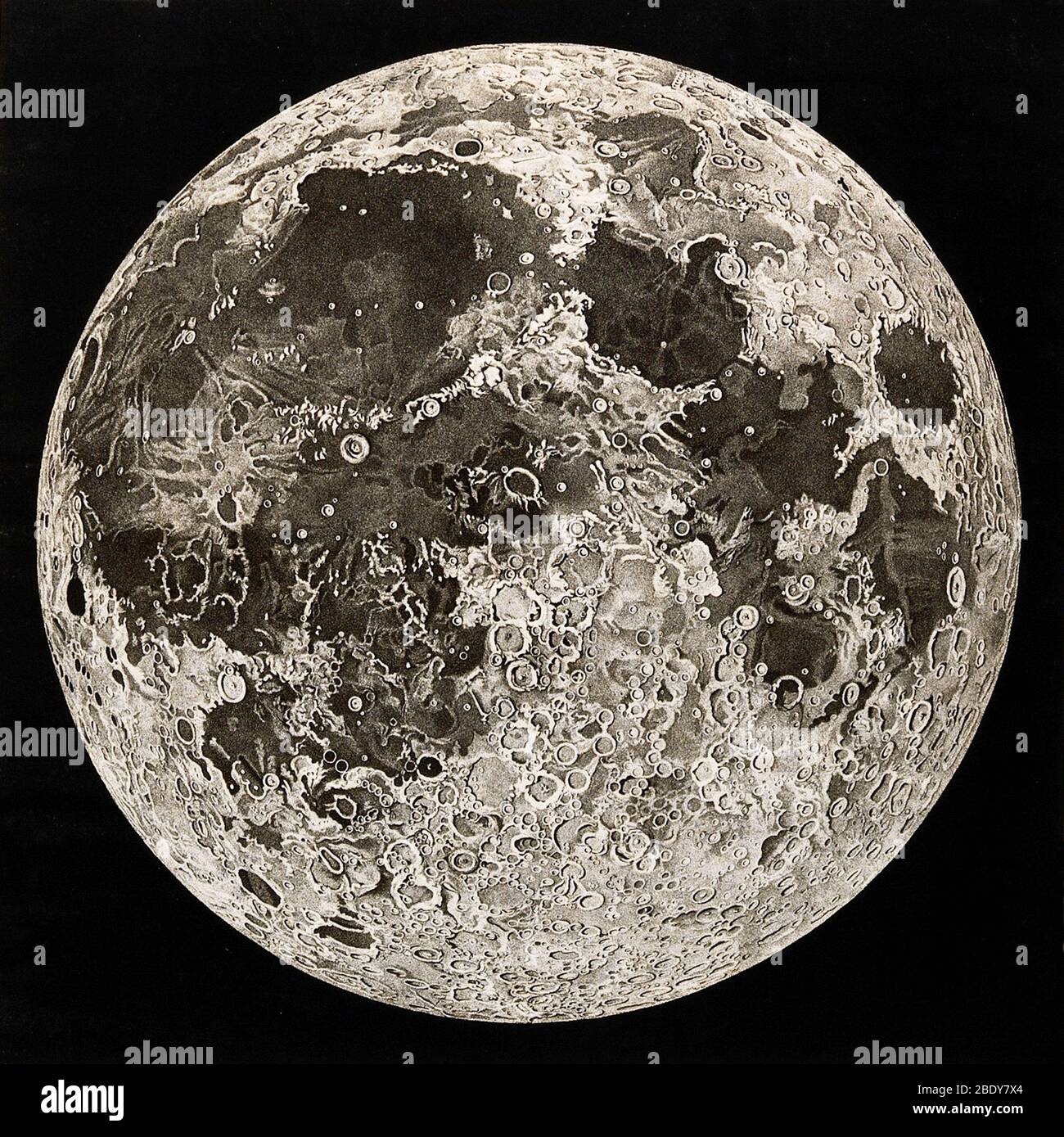 Surface de la Lune par John Russell, pour Herschel, 1806 Banque D'Images