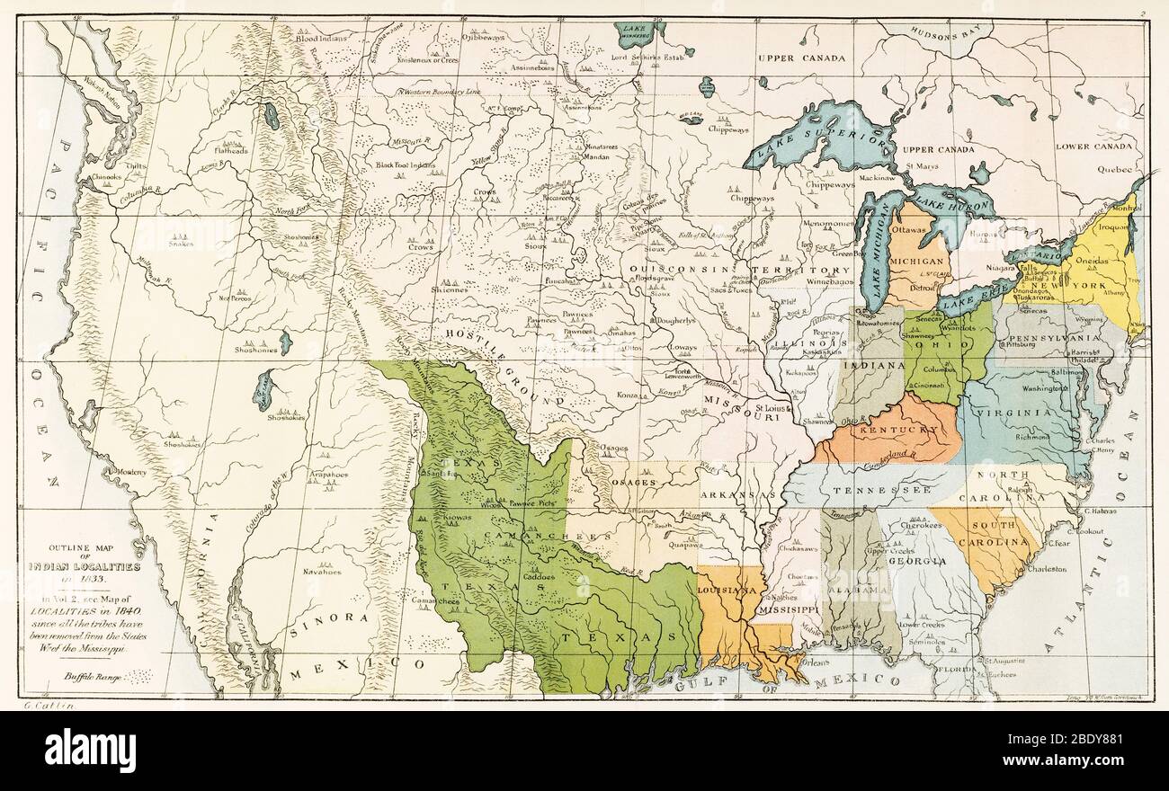 Tribus indiennes d'Amérique du Nord, 1833 Banque D'Images