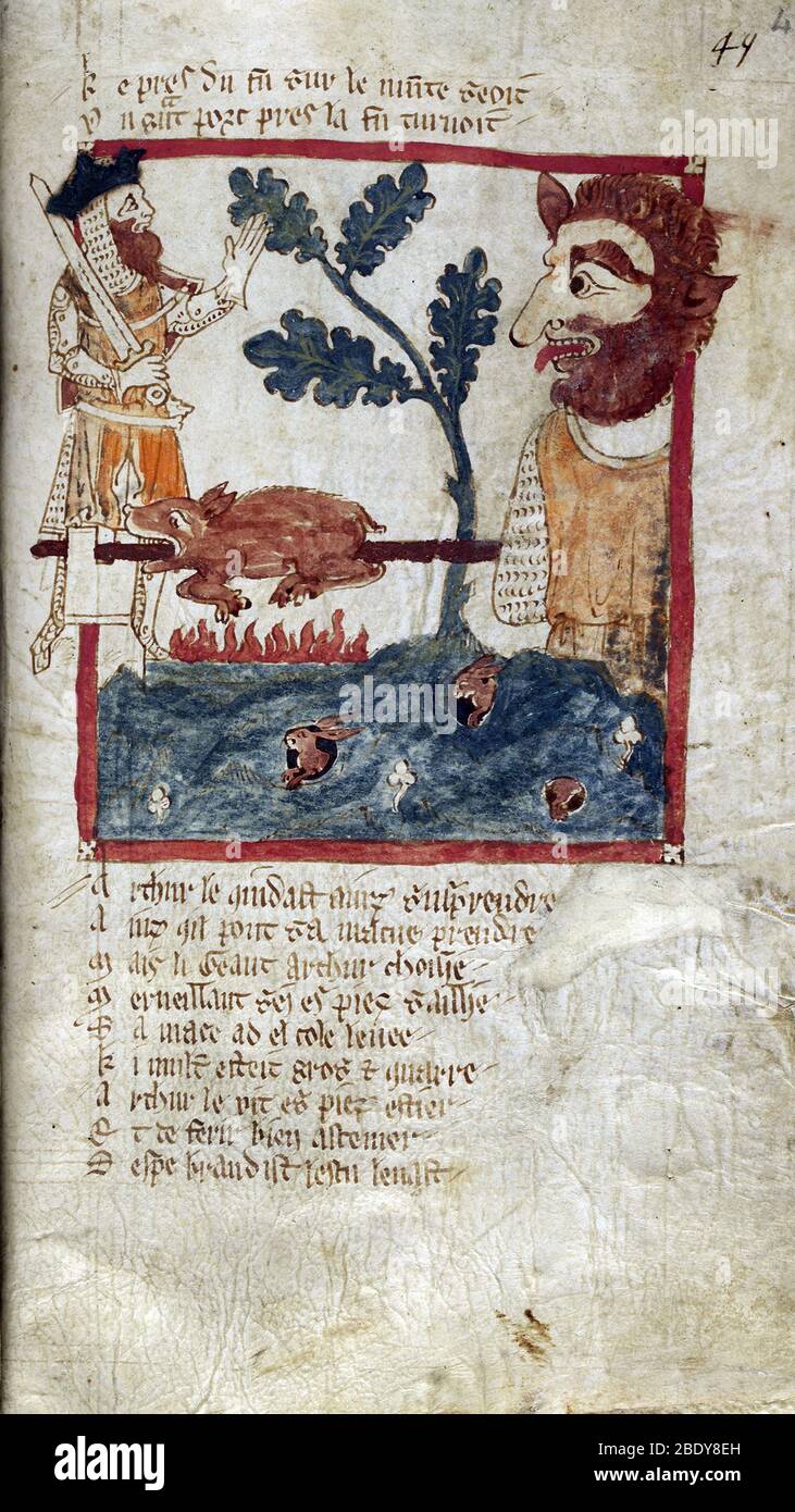 Roi Arthur et Géant Banque D'Images