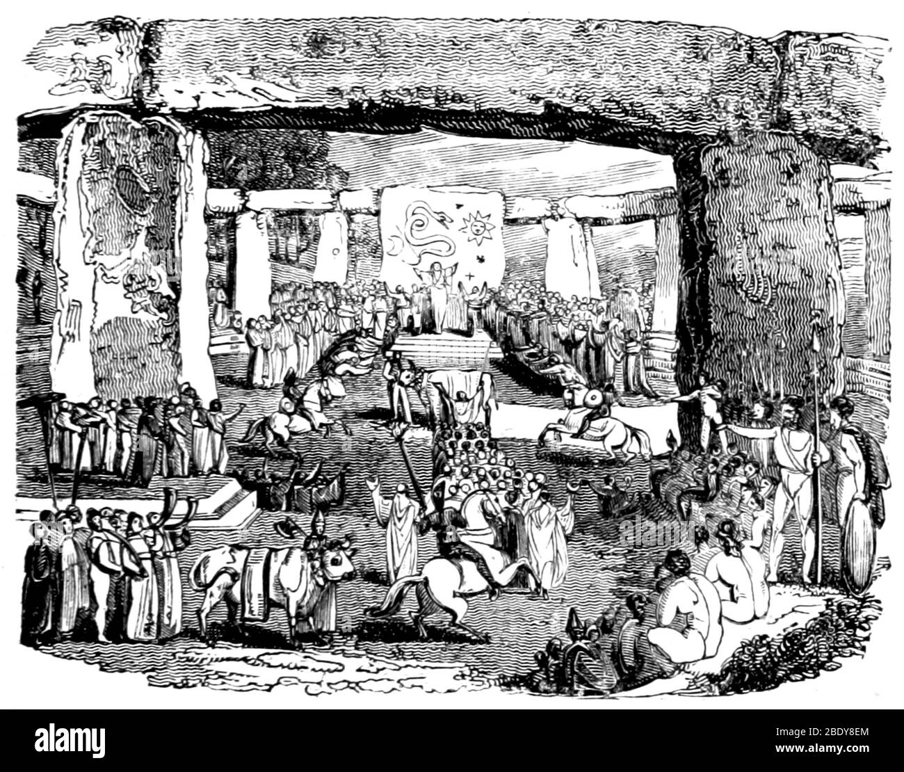 Stonehenge, Festival Druid Banque D'Images