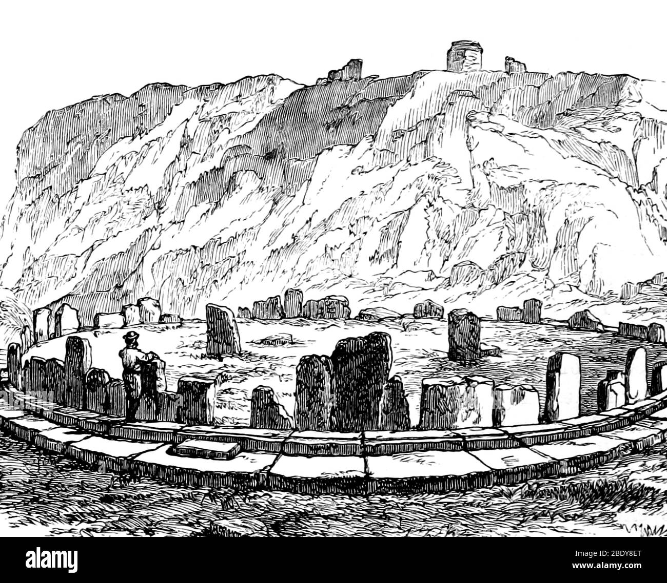 Sillustani Sun Circle, pré-incan Banque D'Images