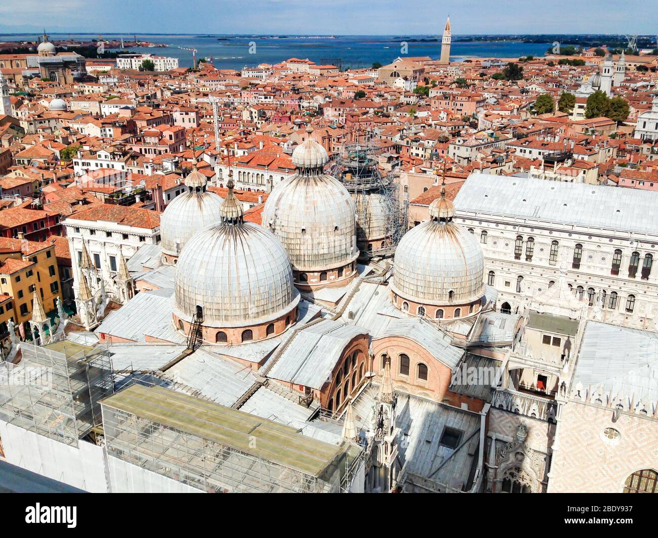 Vue panoramique sur ariel de Venise Italie Banque D'Images