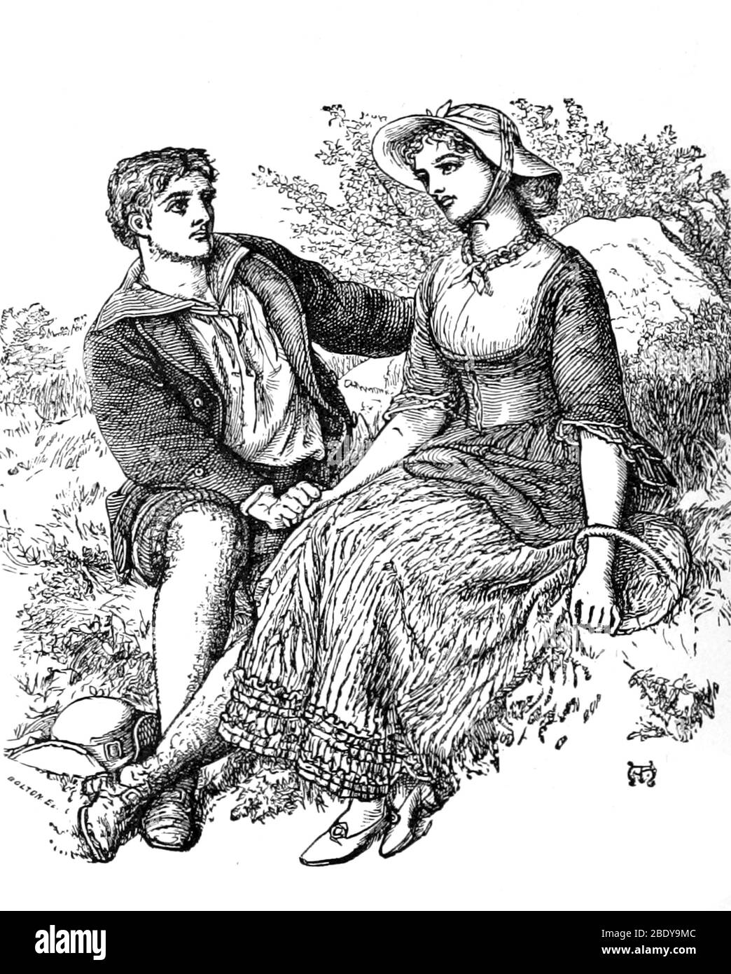 Lyrics d'amour et versets de Saint-Valentin, 1875 Banque D'Images