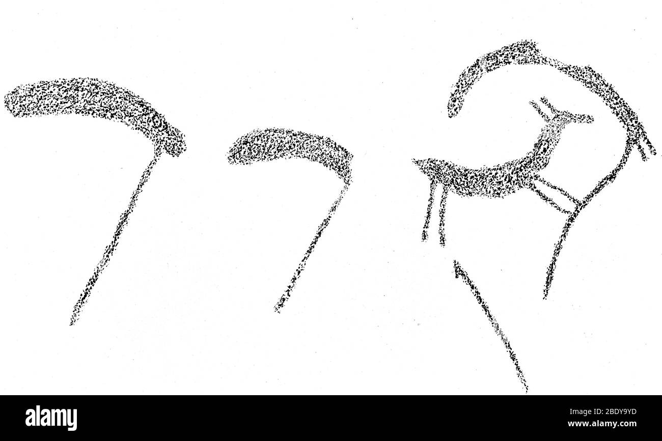 Rock néolithique Gravure de Scythes, Norvège Banque D'Images