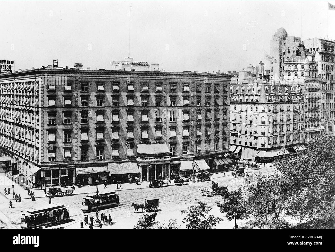 Cinquième Avenue Hotel, New York, XIXe siècle Banque D'Images