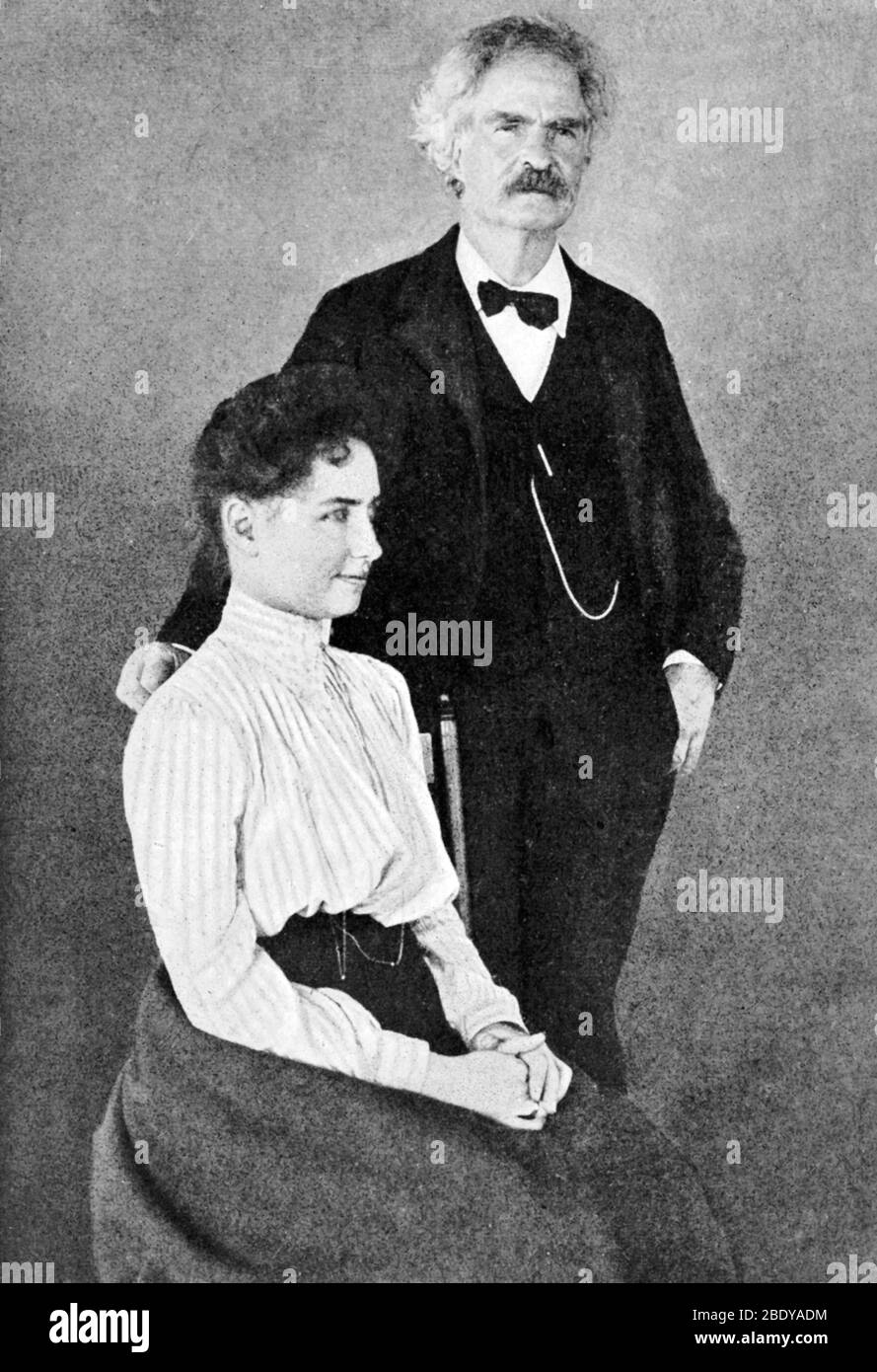 Helen Keller et Mark Twain, 1901 Banque D'Images