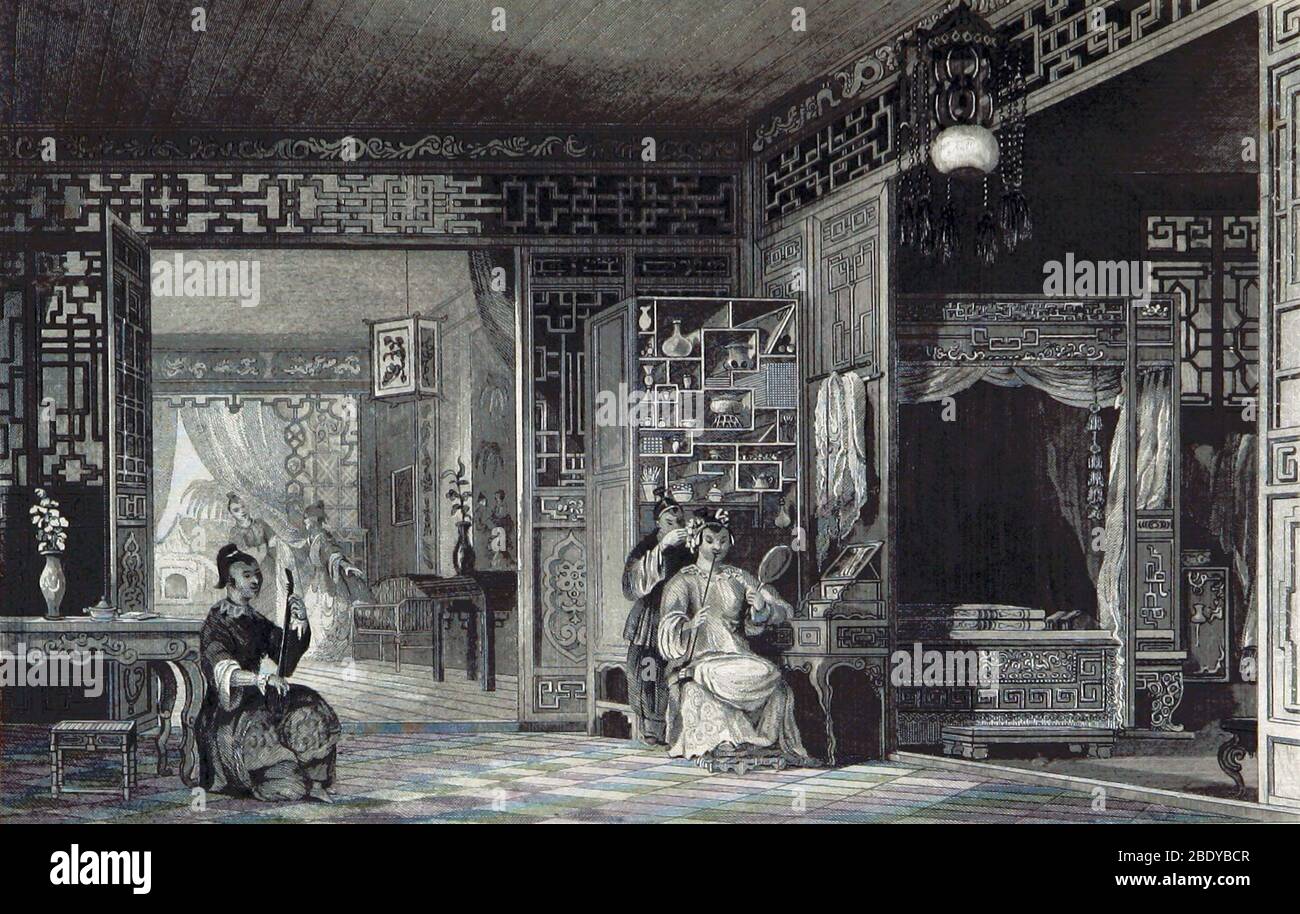 Chambre de lit de Dame, Chine, XIXe siècle Banque D'Images