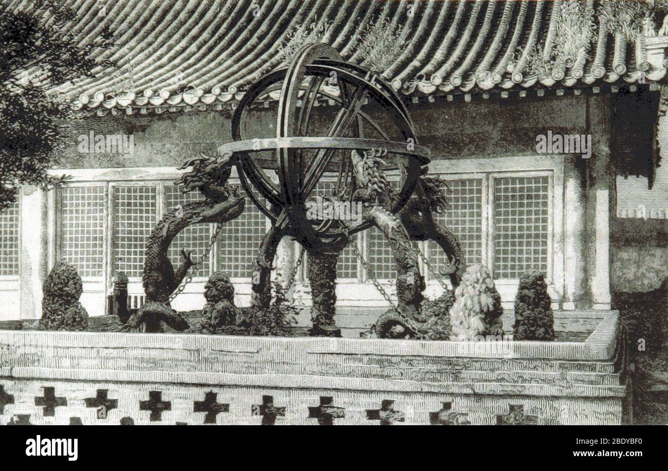 Sphère armillaire chinoise, 1897 Banque D'Images