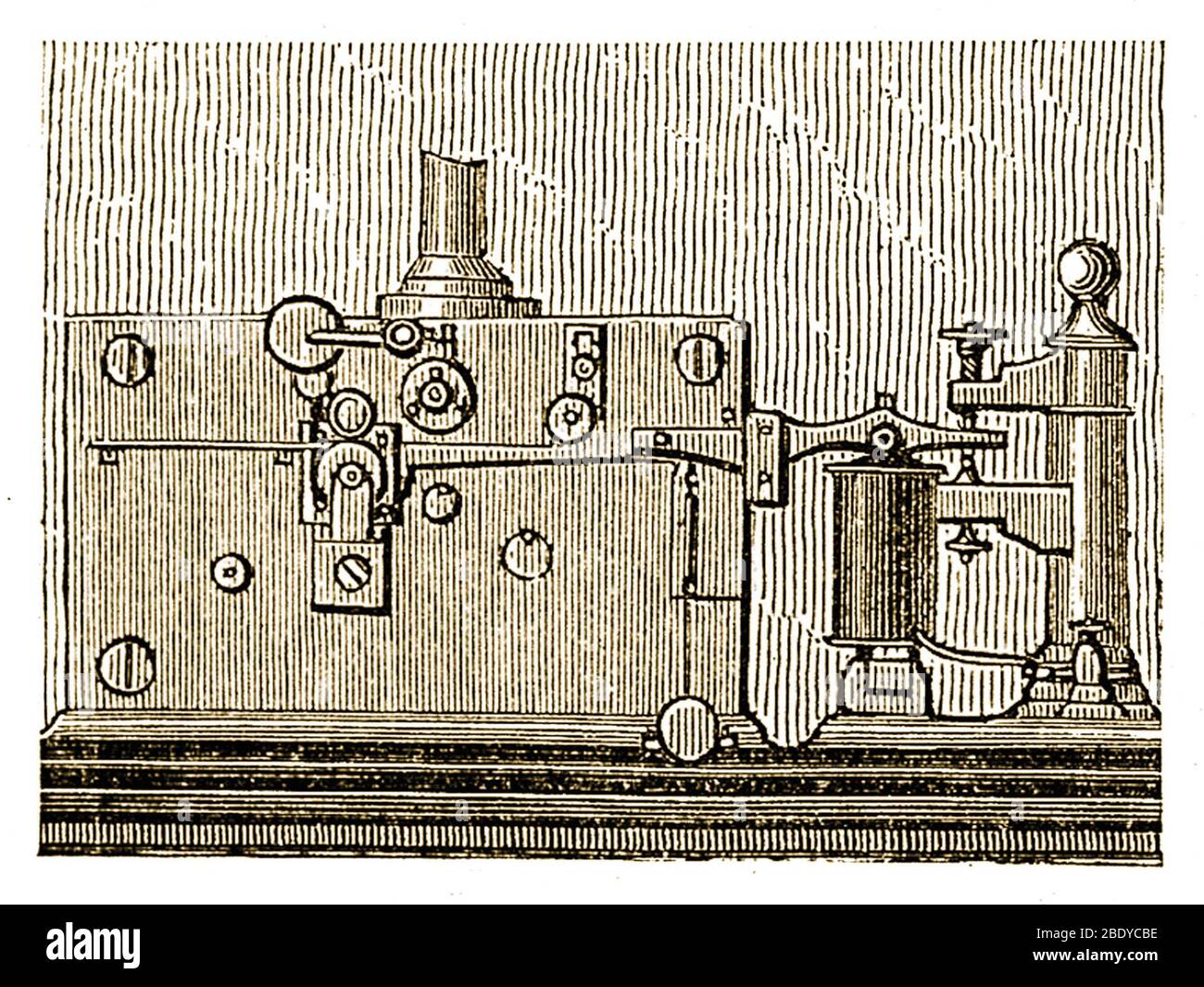 Machine télégraphique Morse, 1889 Banque D'Images