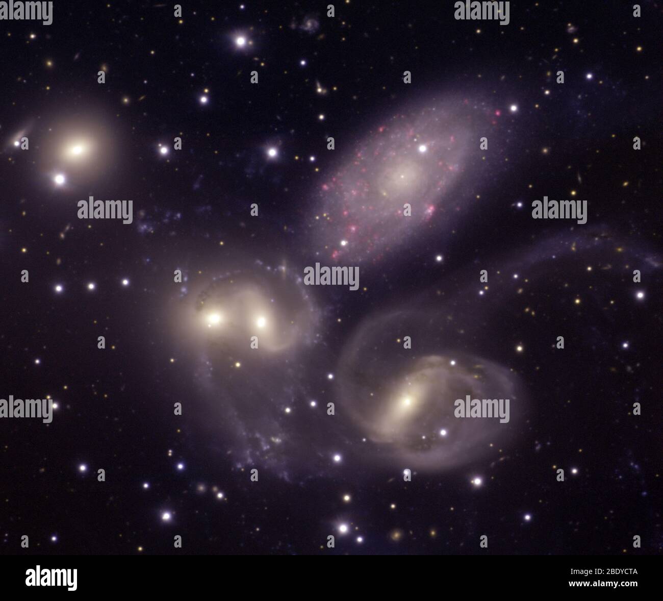 Quintet, Compact Galaxy Group de Stephan Banque D'Images