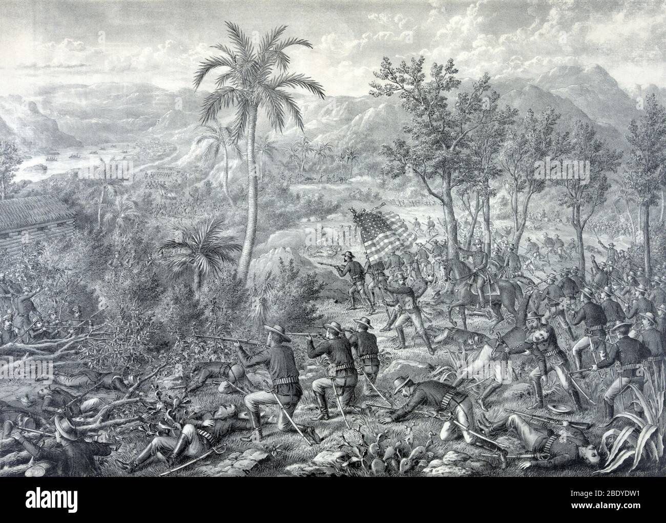 Guerre hispano-américaine, Bataille de Las Guasimas, 1898 Banque D'Images