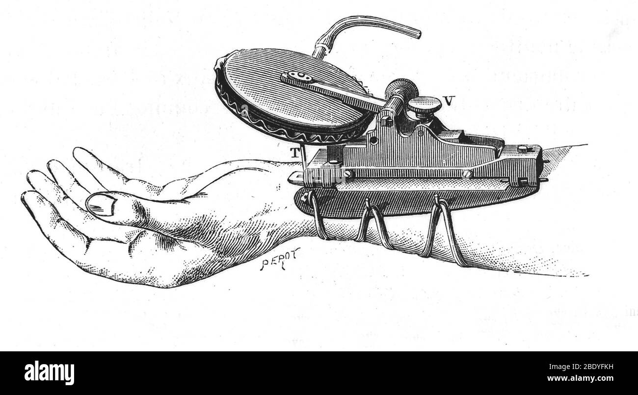 Sphygmographe de Marey, 1861 Banque D'Images