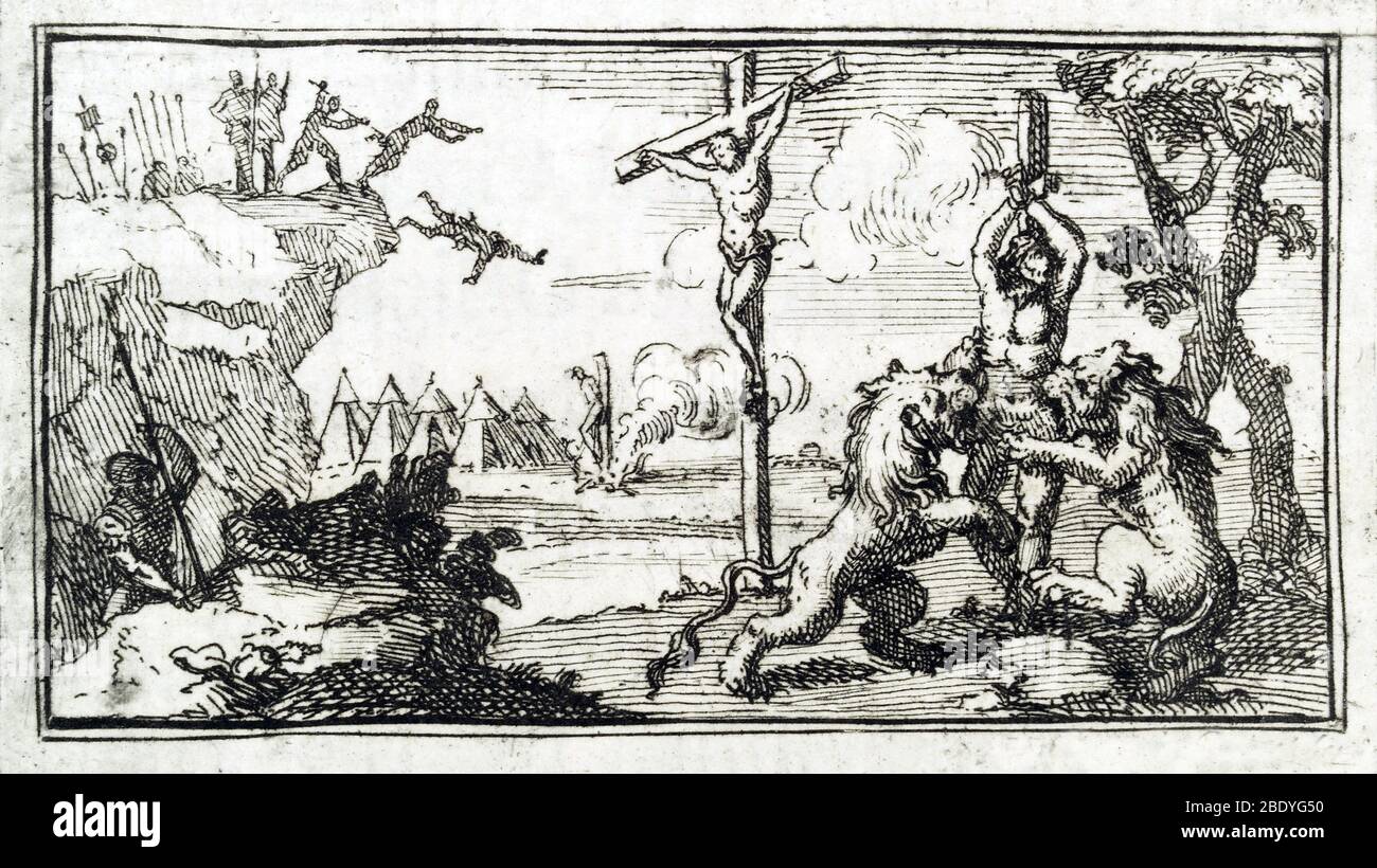Châtiment de l'armée romaine, Recipiation & Crucifixion Banque D'Images
