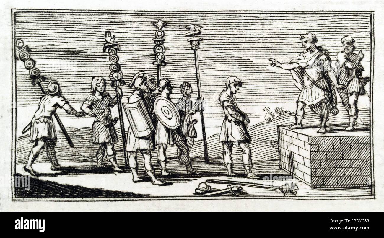 Peine de l'armée romaine, licenciement Banque D'Images