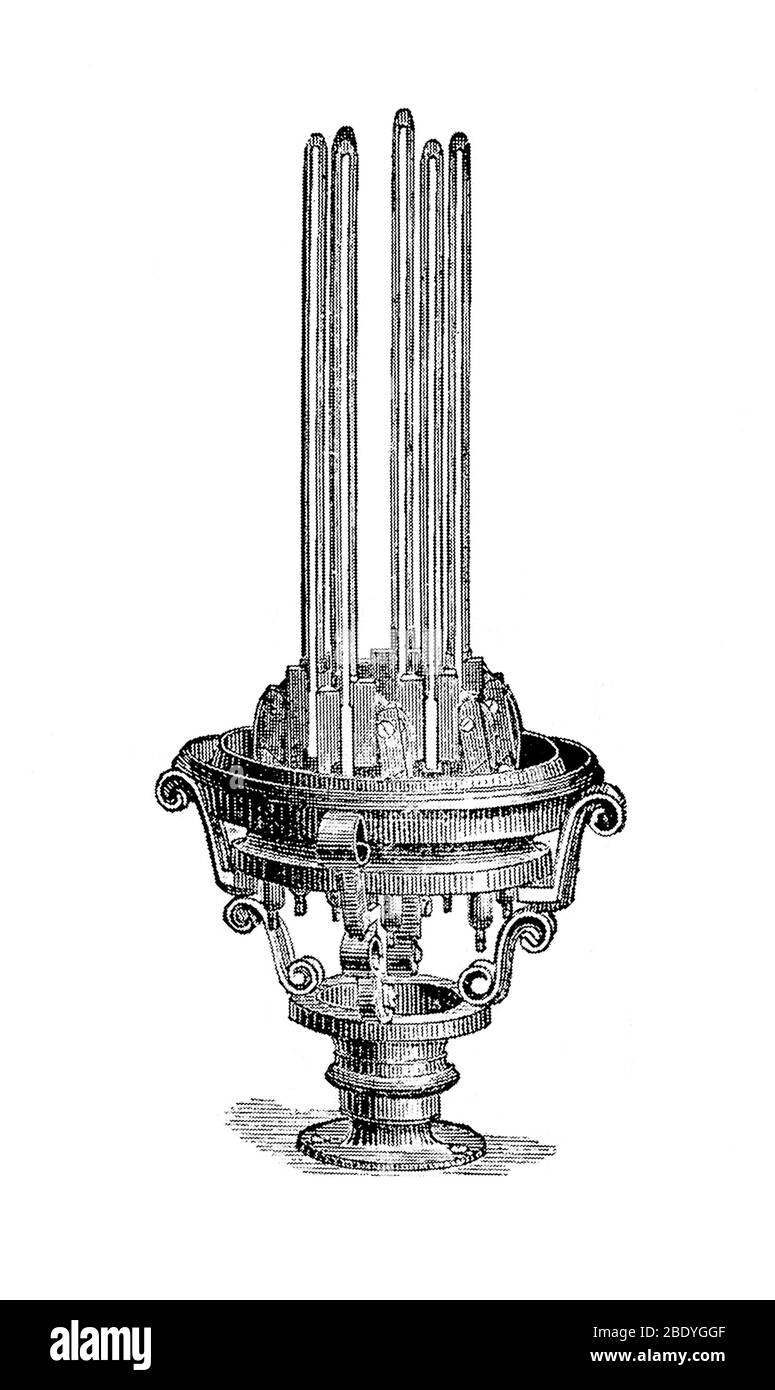 Bougie électrique Yablochkov, 1876 Banque D'Images