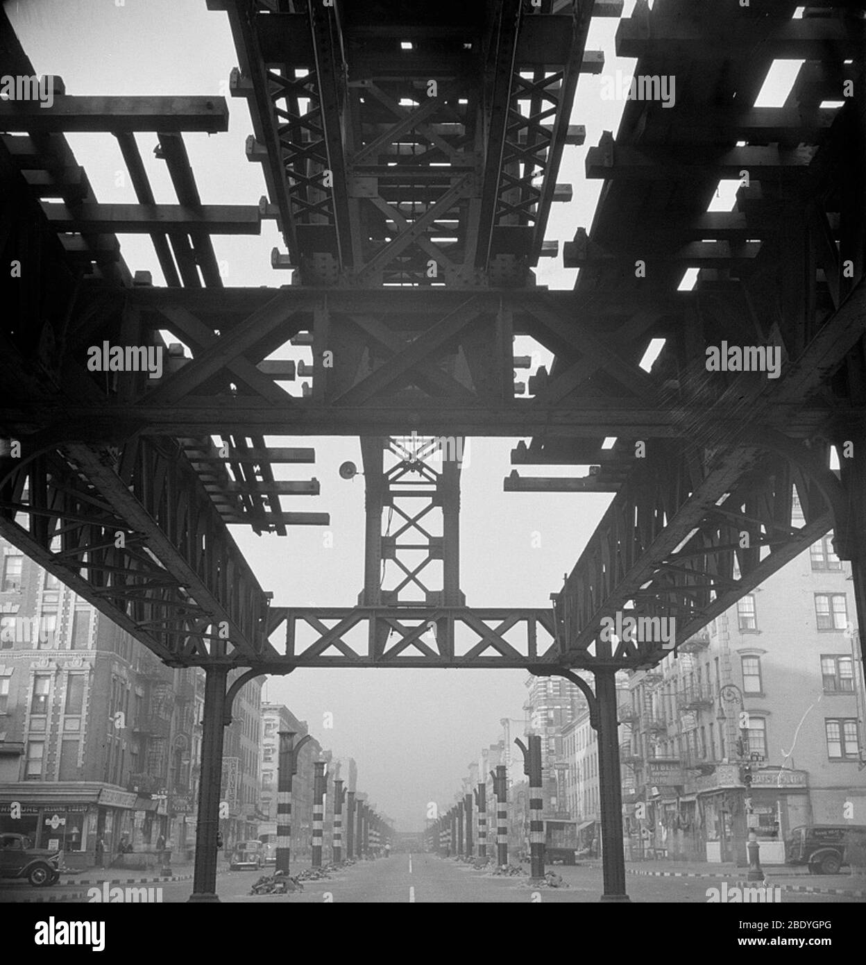 New York, démolition de la deuxième Avenue élevée, 1942 Banque D'Images