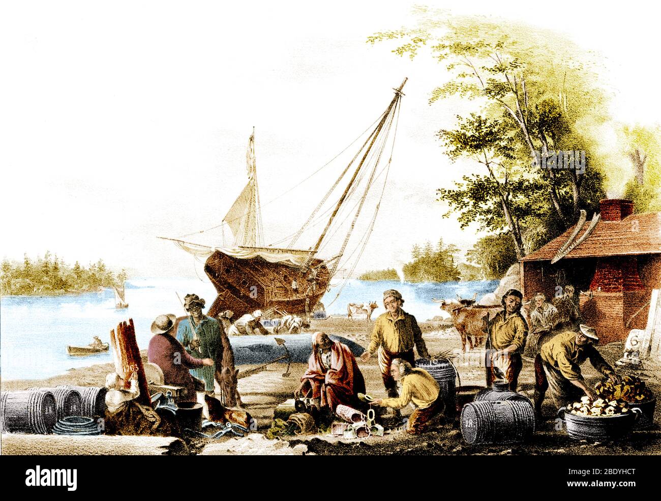 Chasse à la baleine, XVIIIe siècle Banque D'Images