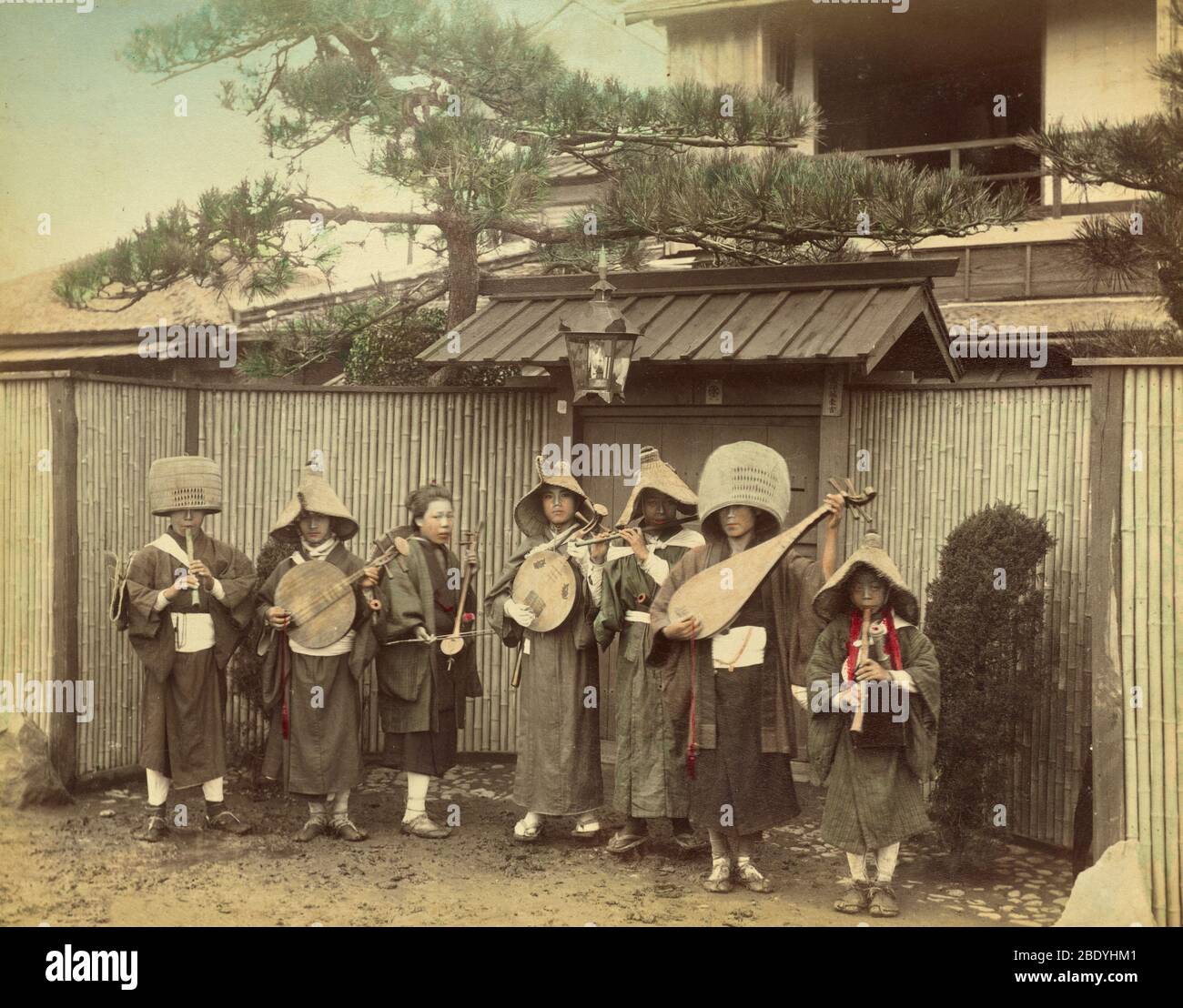 Musiciens japonais, c. 1880 Banque D'Images