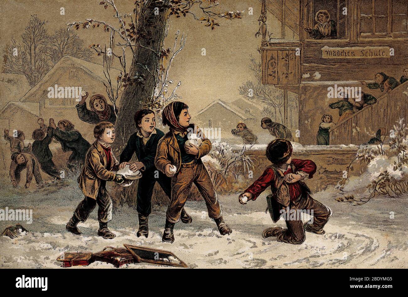 Vœux de la saison, joyeuses vacances, XIXe siècle Banque D'Images