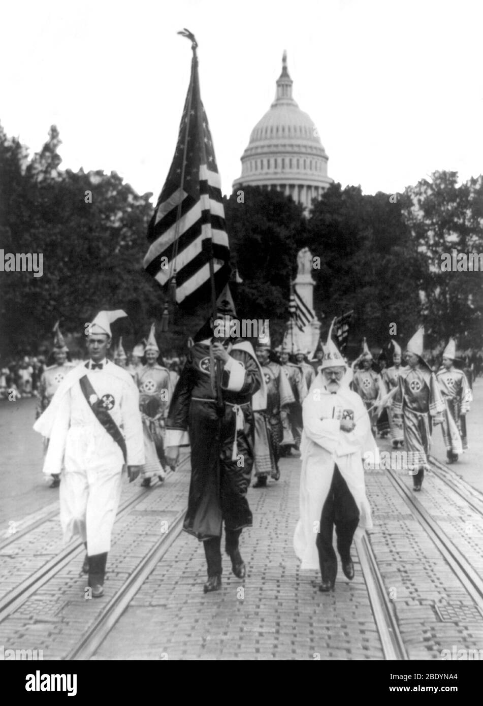 KKK Mars sur Washington, DC, 1926 Banque D'Images