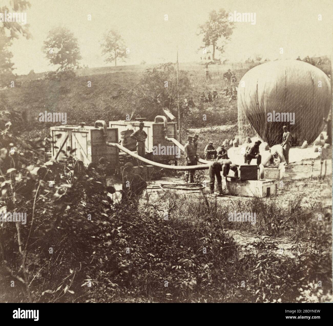 Ballon de surveillance militaire, guerre civile, 1862 Banque D'Images