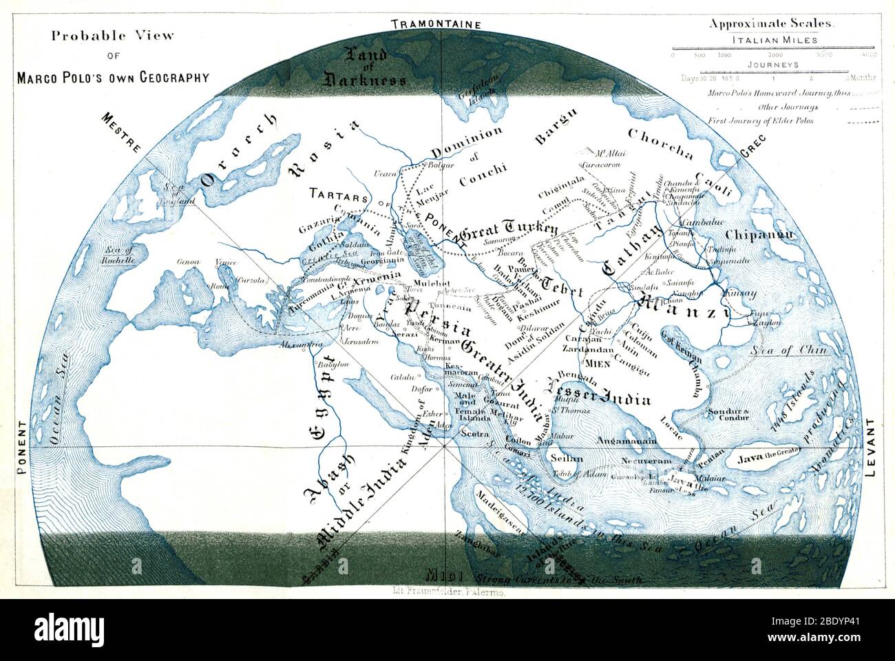 Routes de la famille Polo, 13ème siècle Banque D'Images