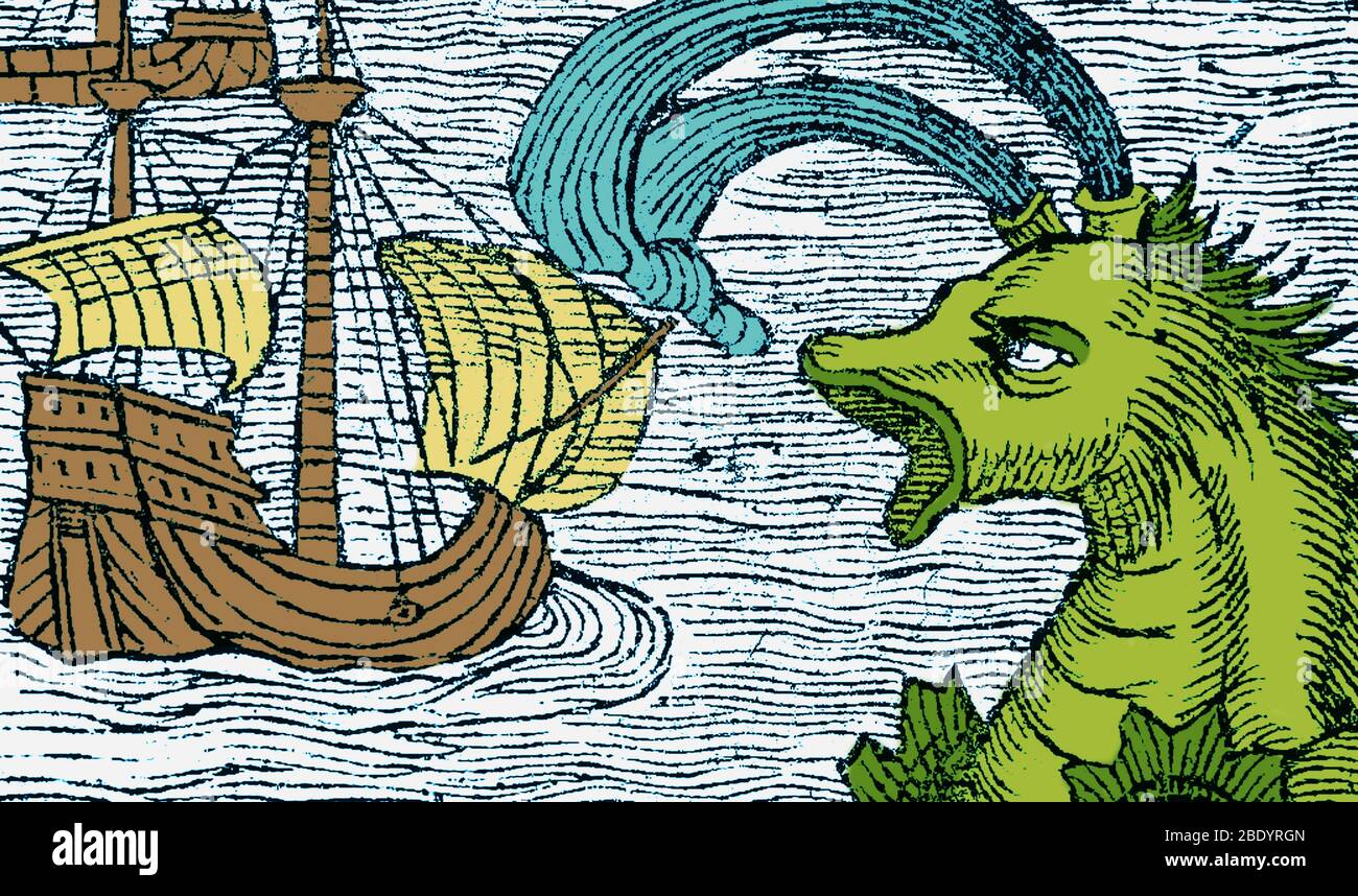 Serpent de mer, monstre légendaire Banque D'Images