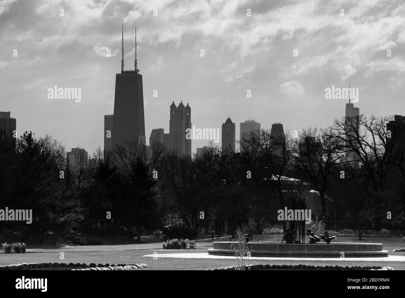 Vue tranquille sur le parc, Lincoln Park, Chicago, Illinois, États-Unis Banque D'Images