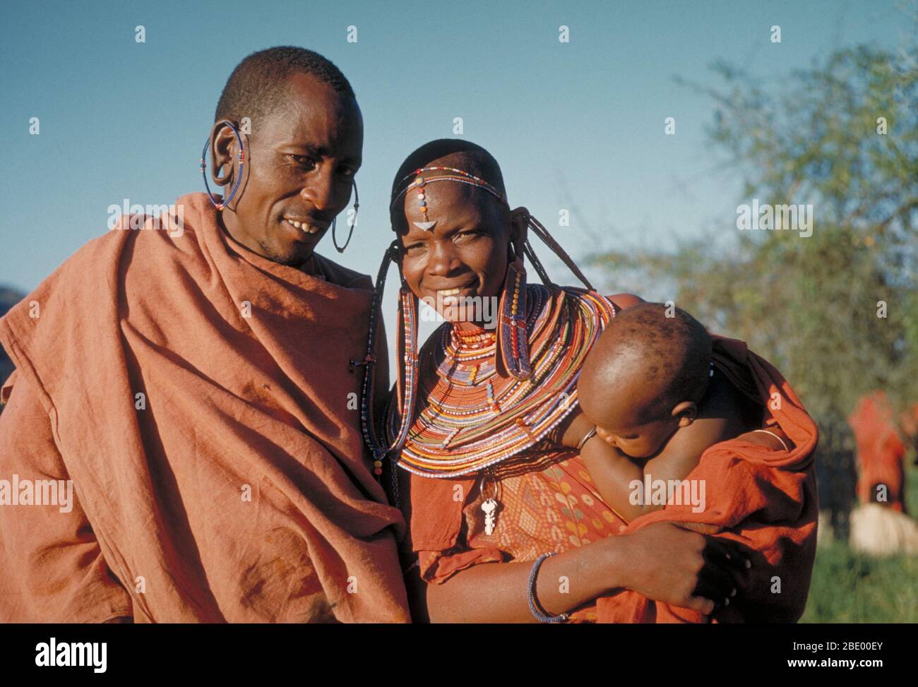 Famille Masai, Tanzanie Banque D'Images