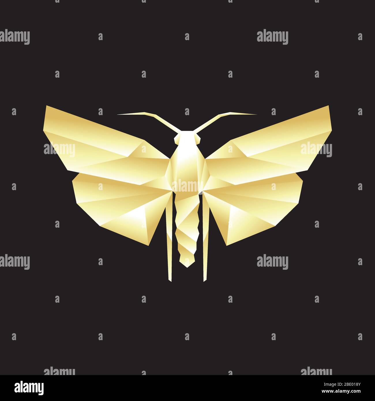Vecteur. Papillon polygonal abstrait Galleria mellonella. Papillon linéaire géométrique. Illustration vectorielle. eps 10 Illustration de Vecteur