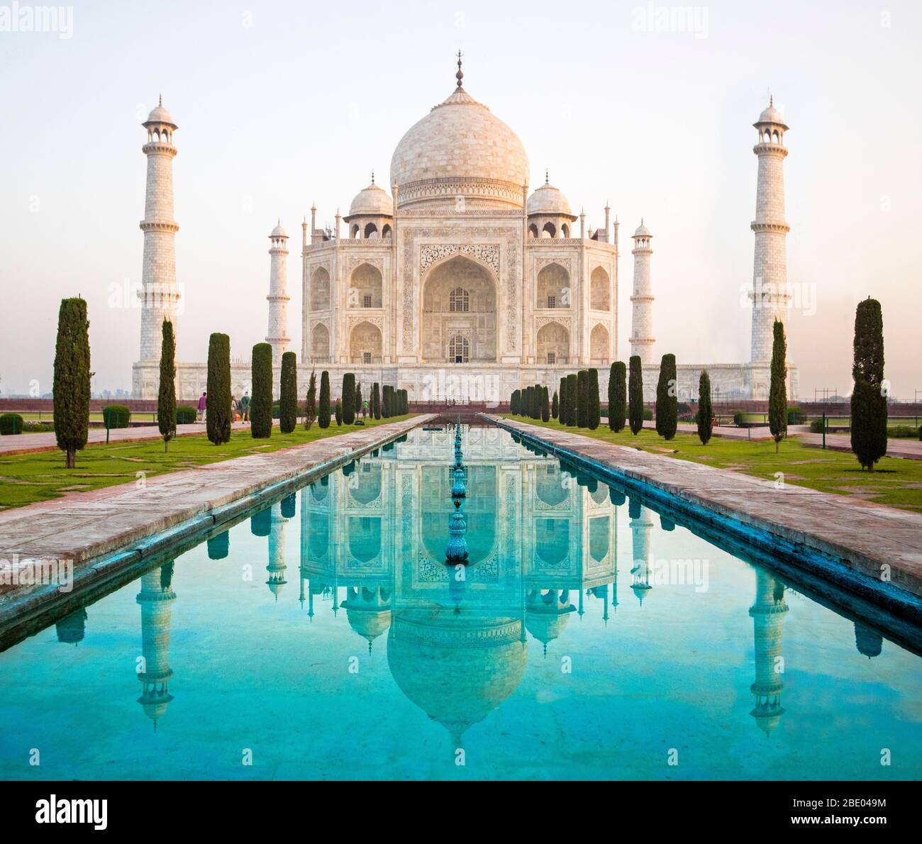 Extérieur du Taj Mahal, Agra, Uttar Pradesh, Inde Banque D'Images