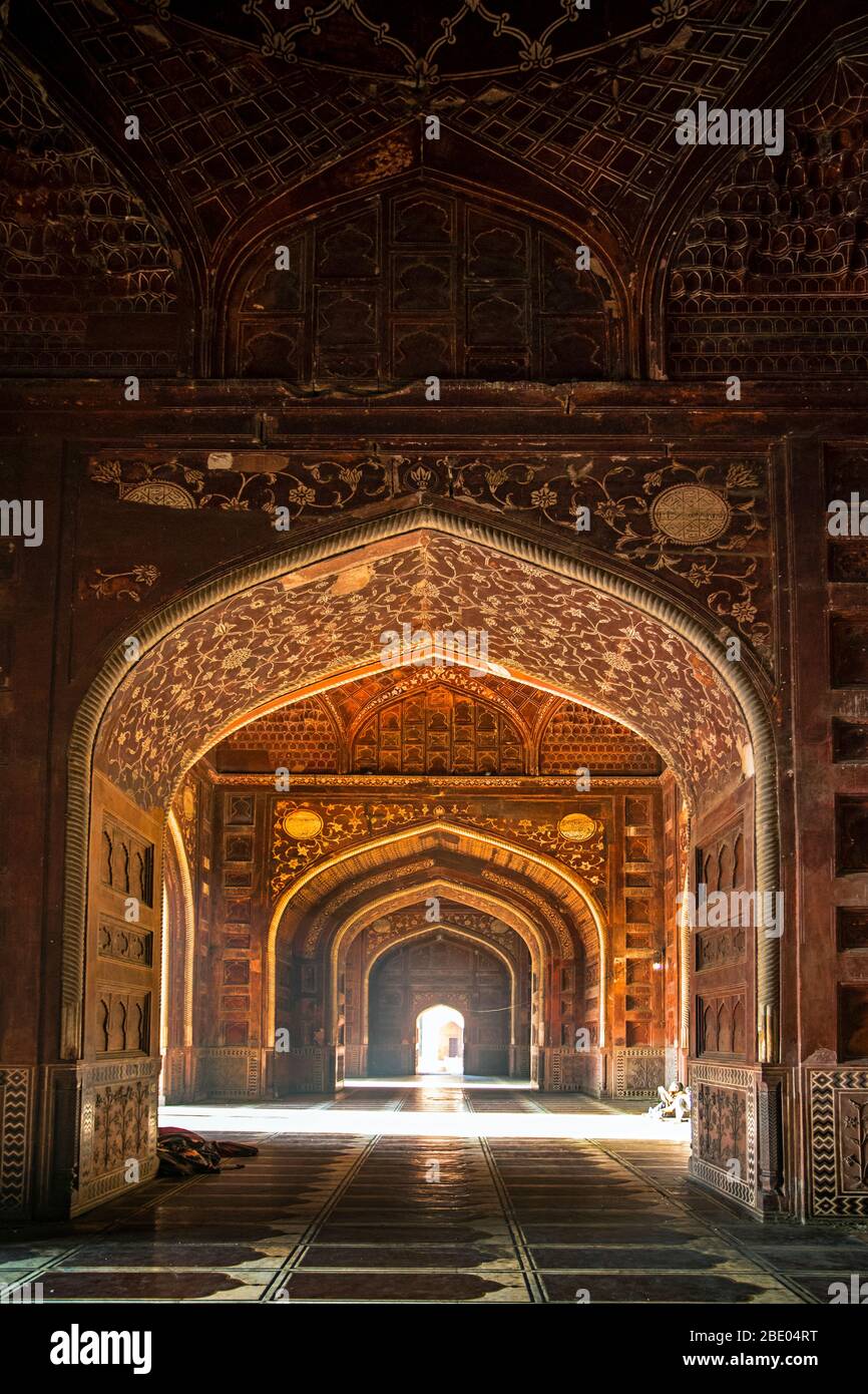 Intérieur du Taj Mahal, Agra, Uttar Pradesh, Inde Banque D'Images