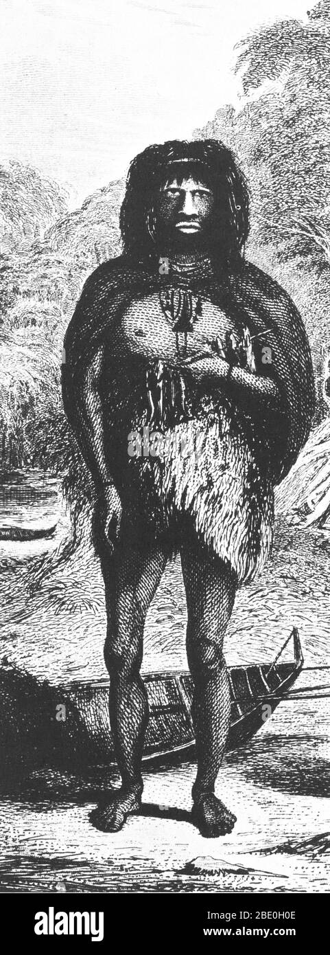 Pour éviter de offenser les sensibilités victoriennes, l'artiste de Beagle a décrit le Tierra del Fuegians portant beaucoup plus de vêtements que ce qui était habituel. Charles Darwin a été pris à la savane grossière des indigènes, en contraste frappant avec le comportement civilisé des trois Fuegiens qu'ils retournaient comme missionnaires (à partir du premier voyage). Il a décrit sa première rencontre avec les Fuegians natifs comme étant "sans exception le spectacle le plus curieux et intéressant que j'ai jamais eu: Je n'aurais pas pu croire à quel point la différence entre le sauvage et l'homme civilisé: C'est plus grand que le pari Banque D'Images