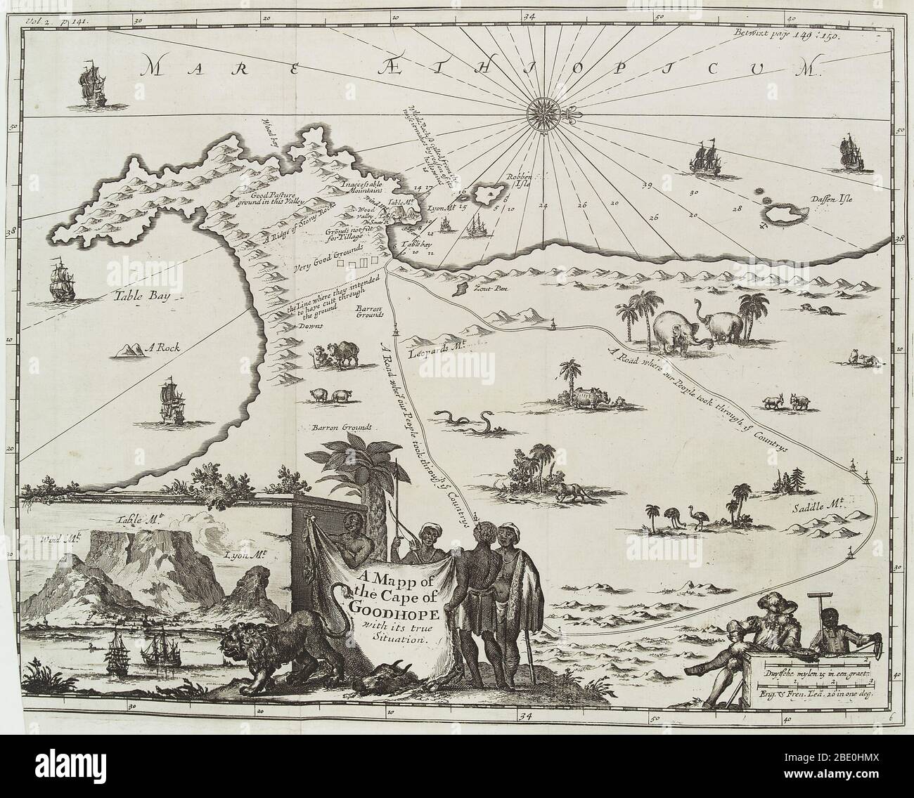 Site du Cap de Bonne-Espérance, Afrique du Sud, publié 1744 - 1746. Banque D'Images Site du Cap de Bonne-Espérance, Afrique du Sud, publié 1744 - 1746. Banque D'Images