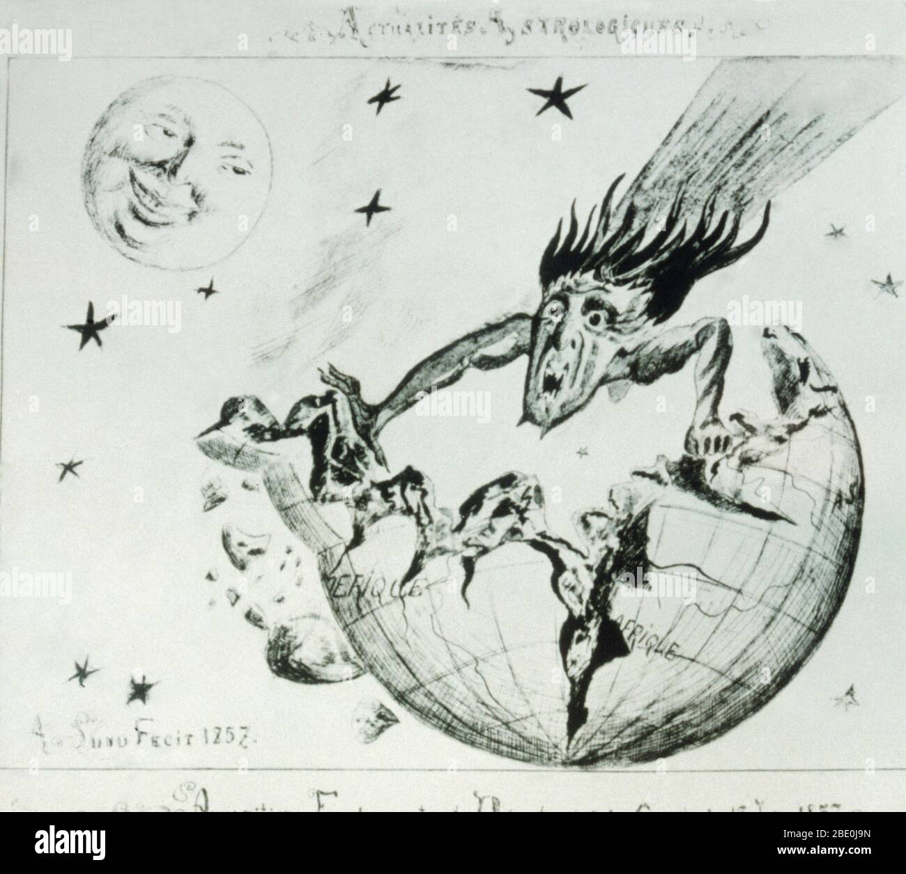 Comet Cartoon de 1857. Banque D'Images