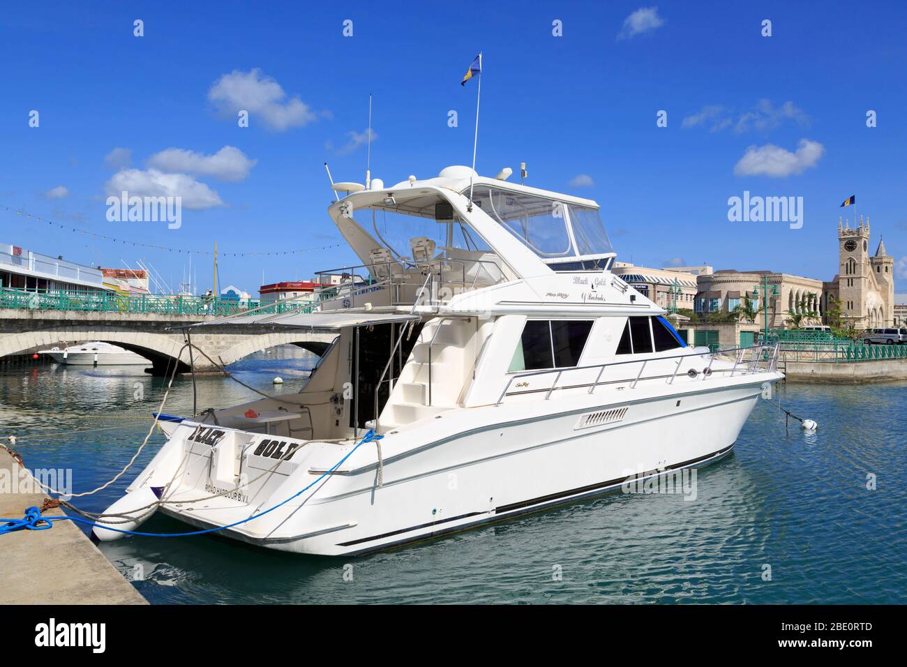 Bateau dans le bassin intérieur,Bridgetown,Barbade,Caraïbes Banque D'Images