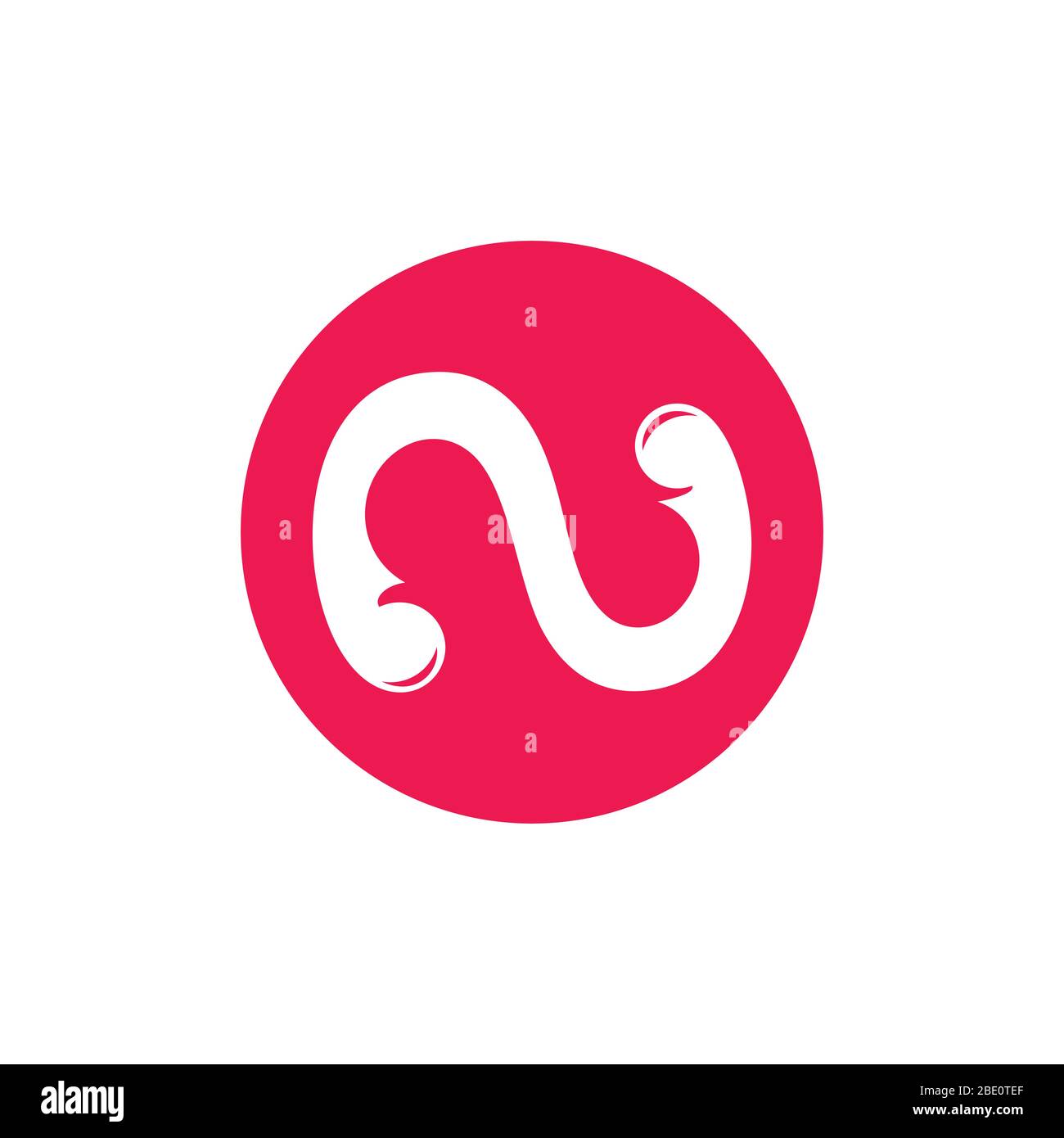 lettre n courbes simples logo vecteur Illustration de Vecteur
