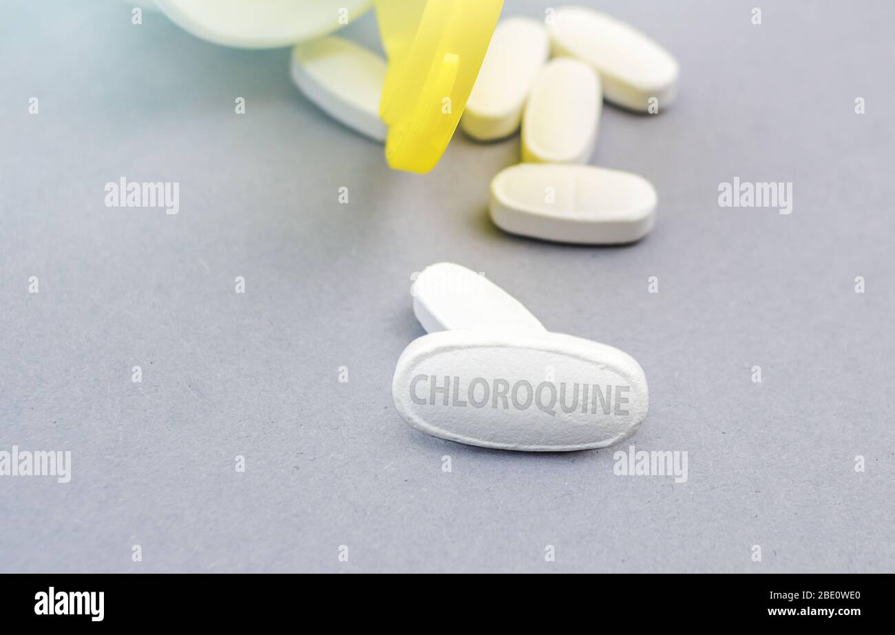 Pilule chloroquine, traitement possible pour le virus Corona Covid-19 Banque D'Images