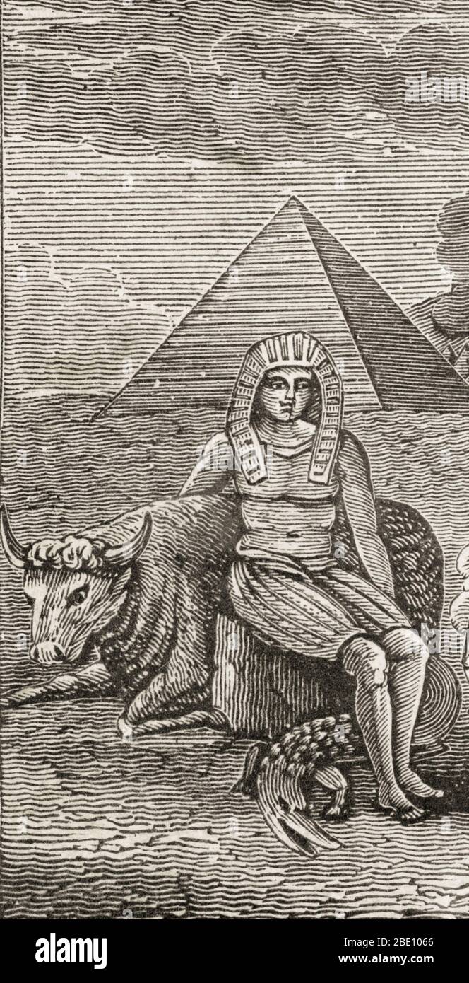 Un égyptien d'une gravure en bois, réalisée en 1834 par Charles A. Goodrich (1790-1862). Version rognée de BZ0254. Banque D'Images