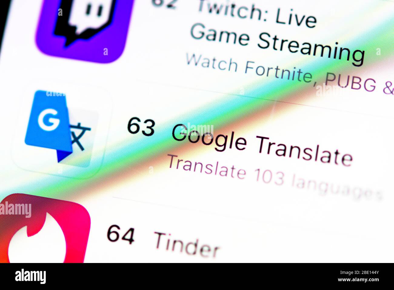 Google Translate, icône d'application, détails, remplissage de format Banque D'Images