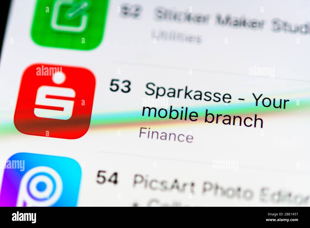 Application Sparkassen, Services bancaires en ligne, icône d'application, détails, remplissage de format Banque D'Images