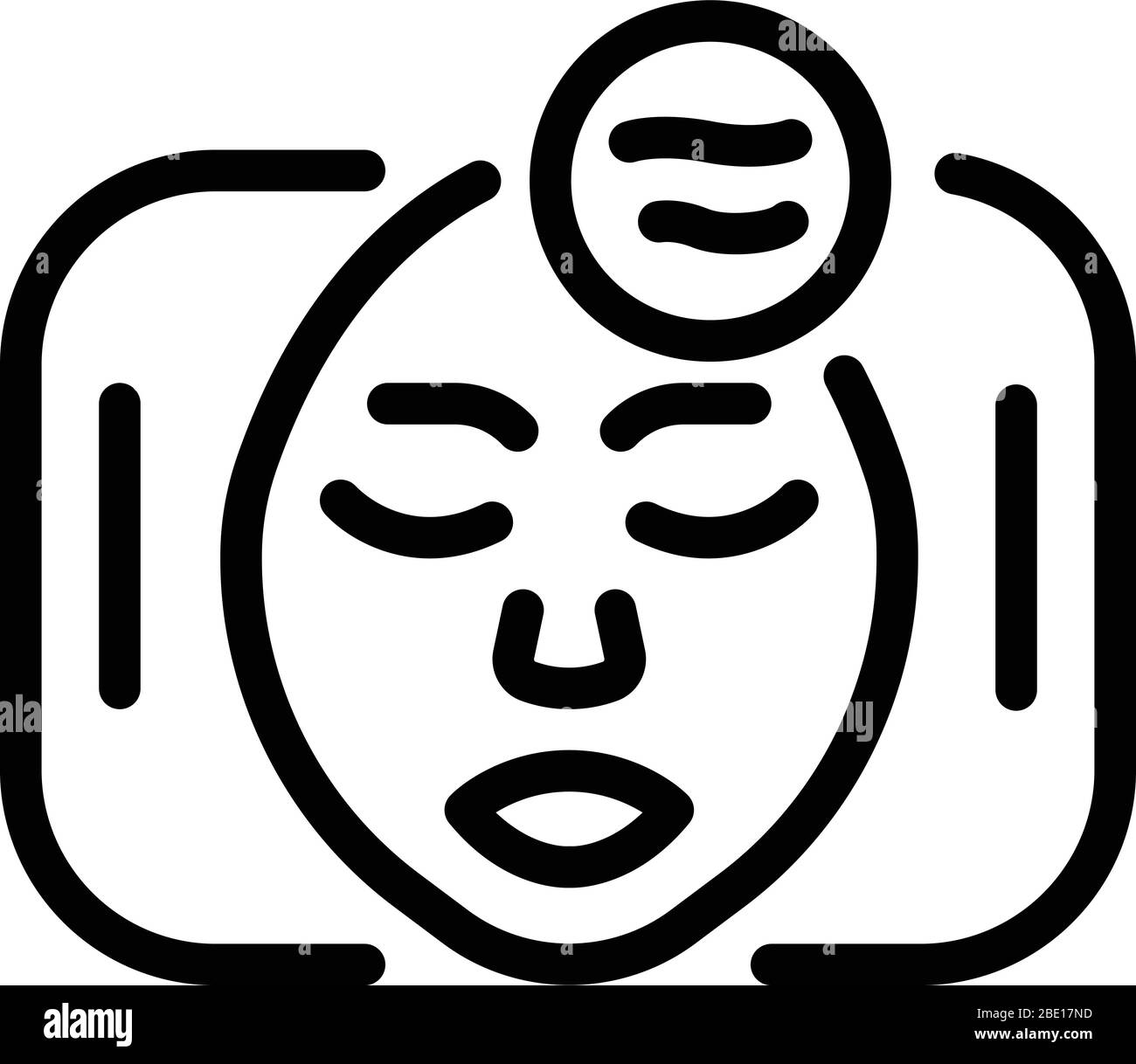 Icône de table de massage face sur plan, style de contour Illustration de Vecteur