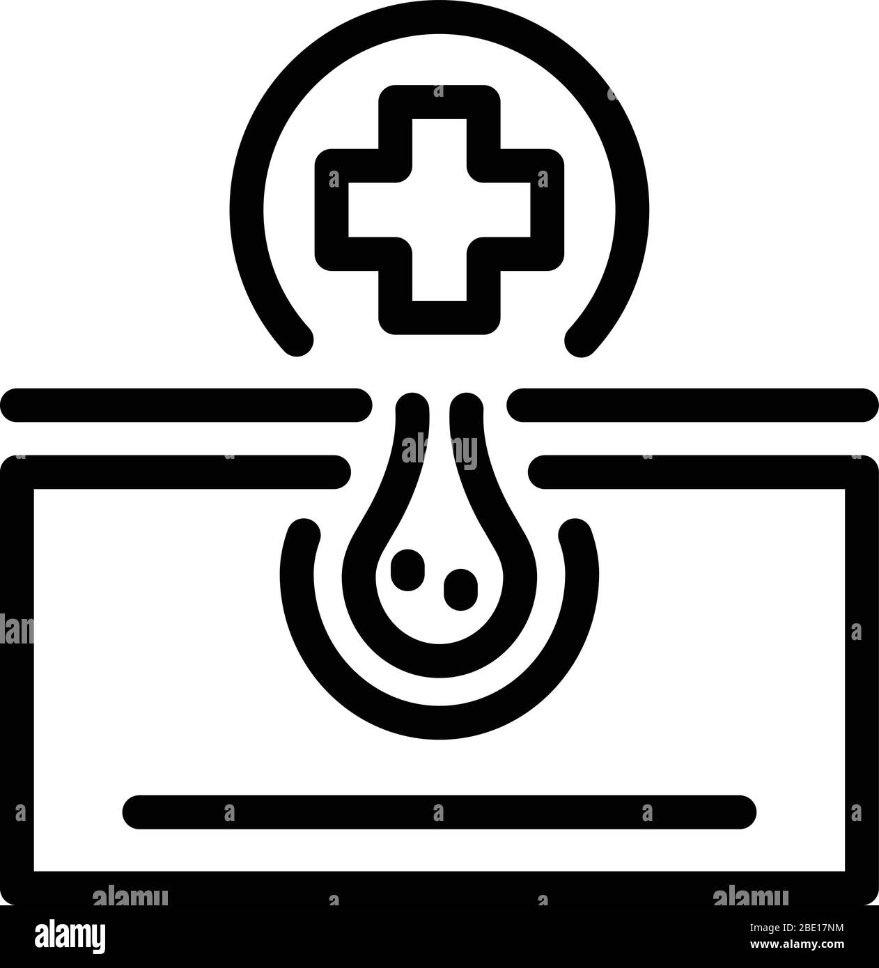 Ampoule et croix, style contour Illustration de Vecteur