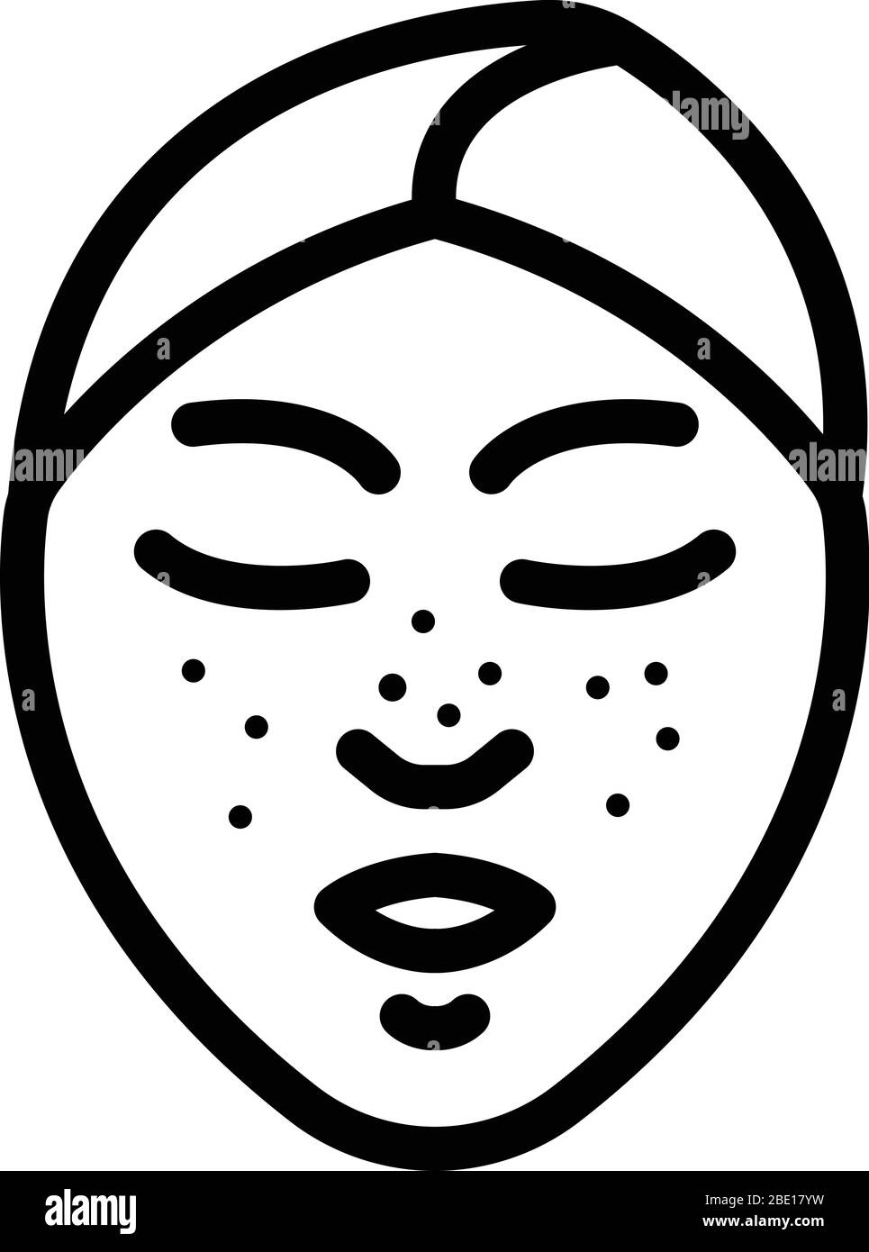 Points noirs sur l'icône de face, style de contour Illustration de Vecteur