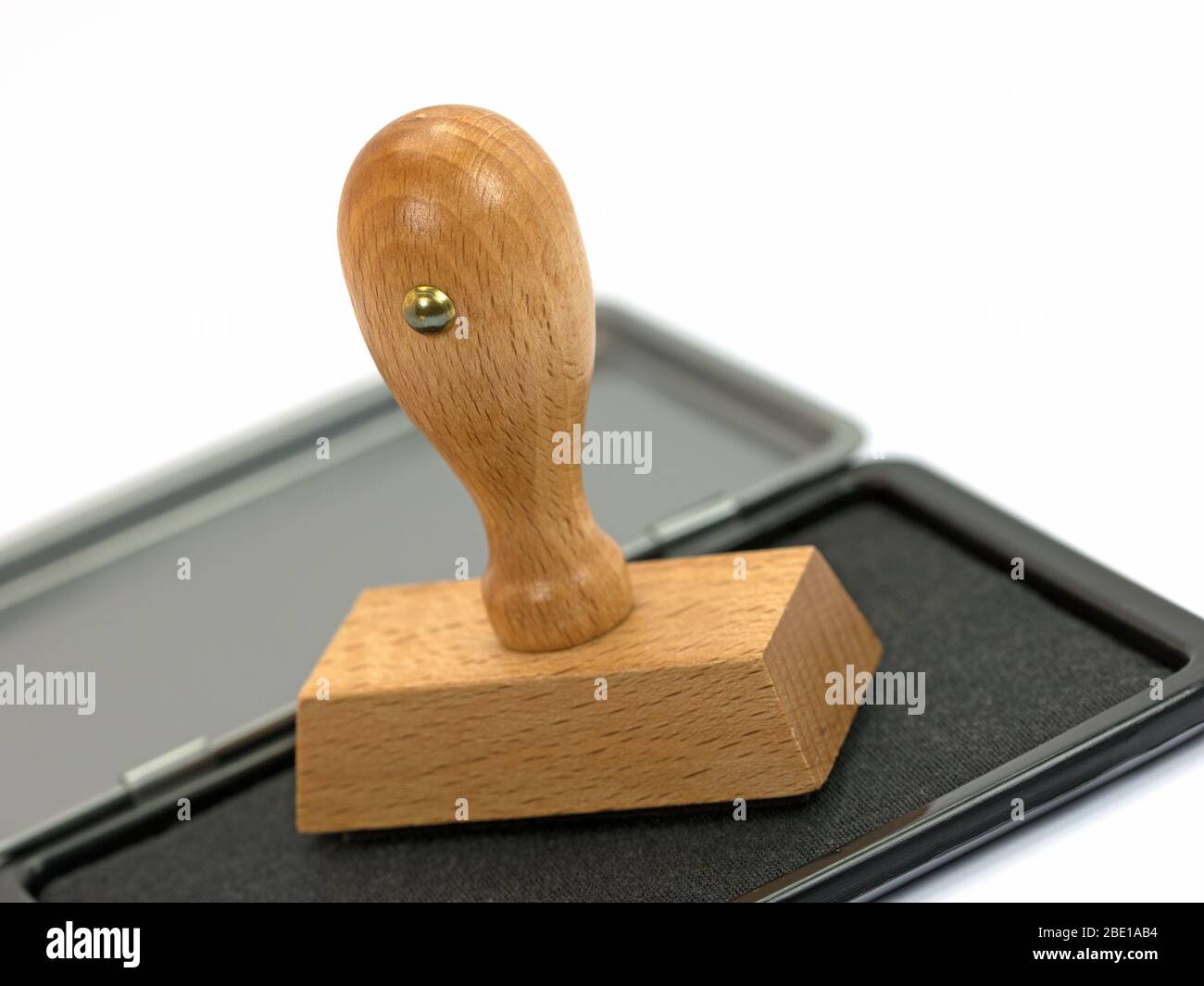 Tampon en bois sur un tampon Banque D'Images