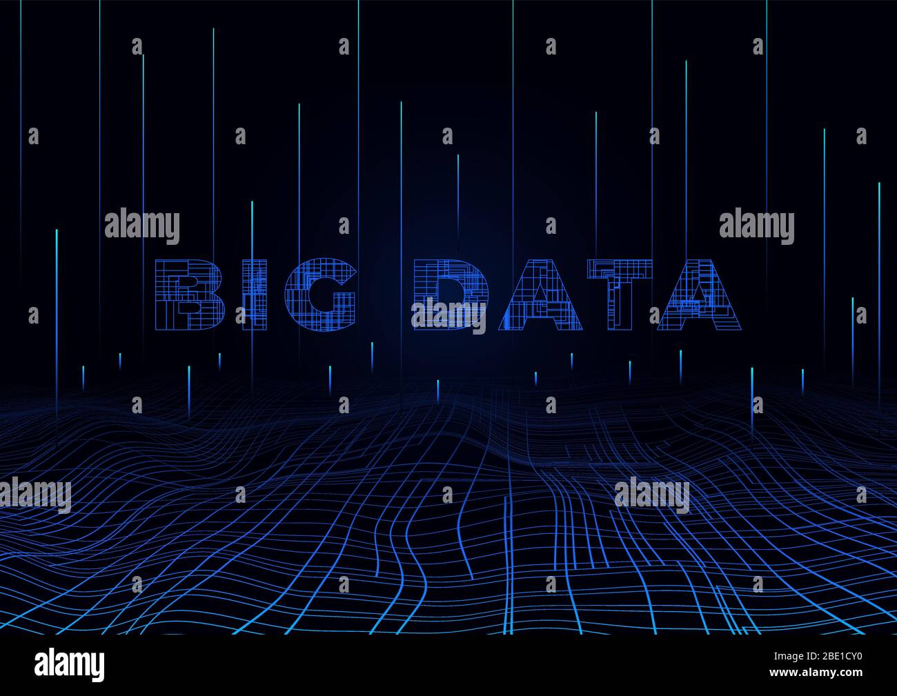 Contexte de la perspective du Big Data. Modèle de conception pour concept d'information. Fond bleu du Big Data. Illustration vectorielle. SPE 10. Illustration de Vecteur